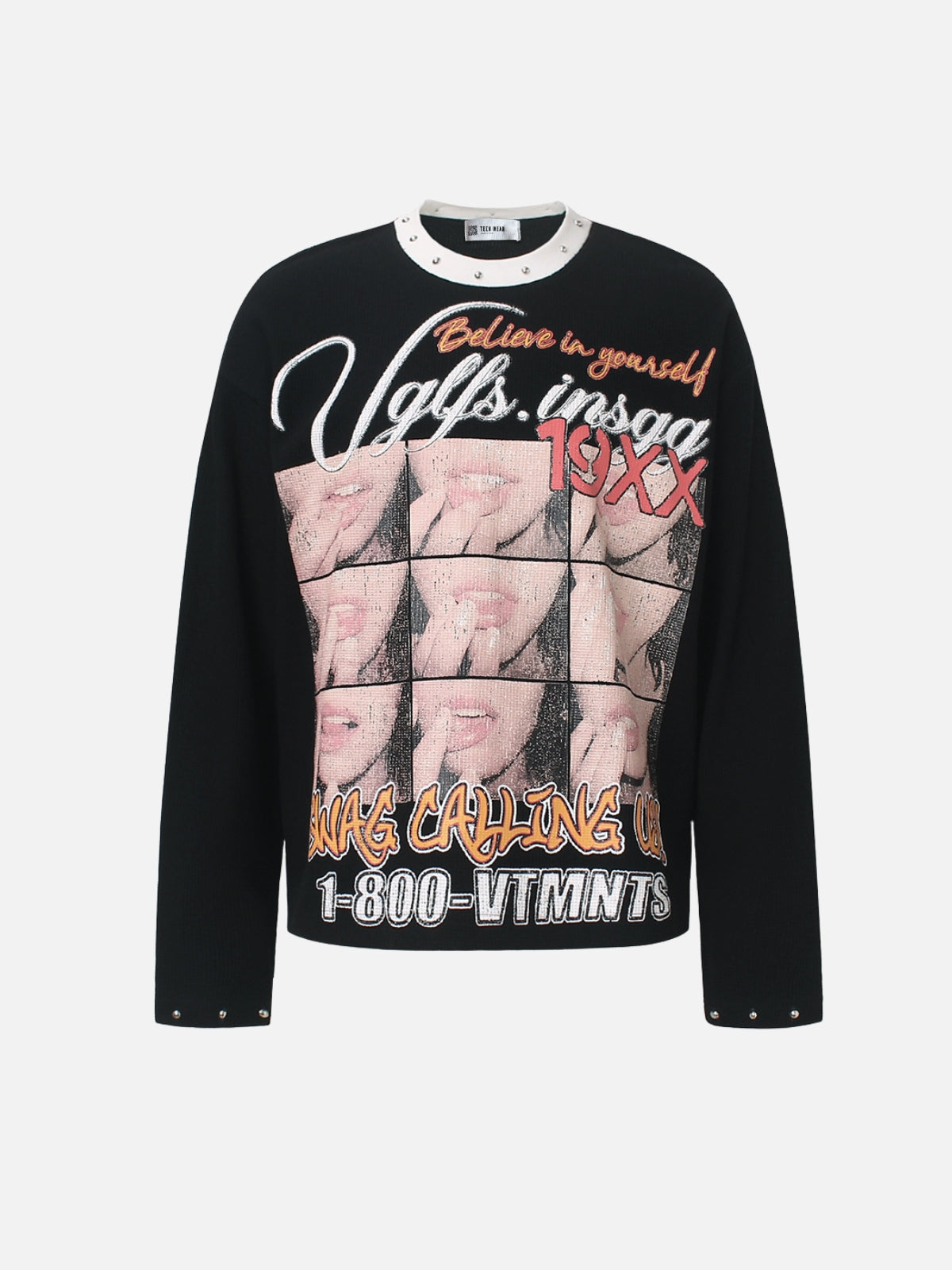 HOTTIE - Printed Waffle Long Sleeve