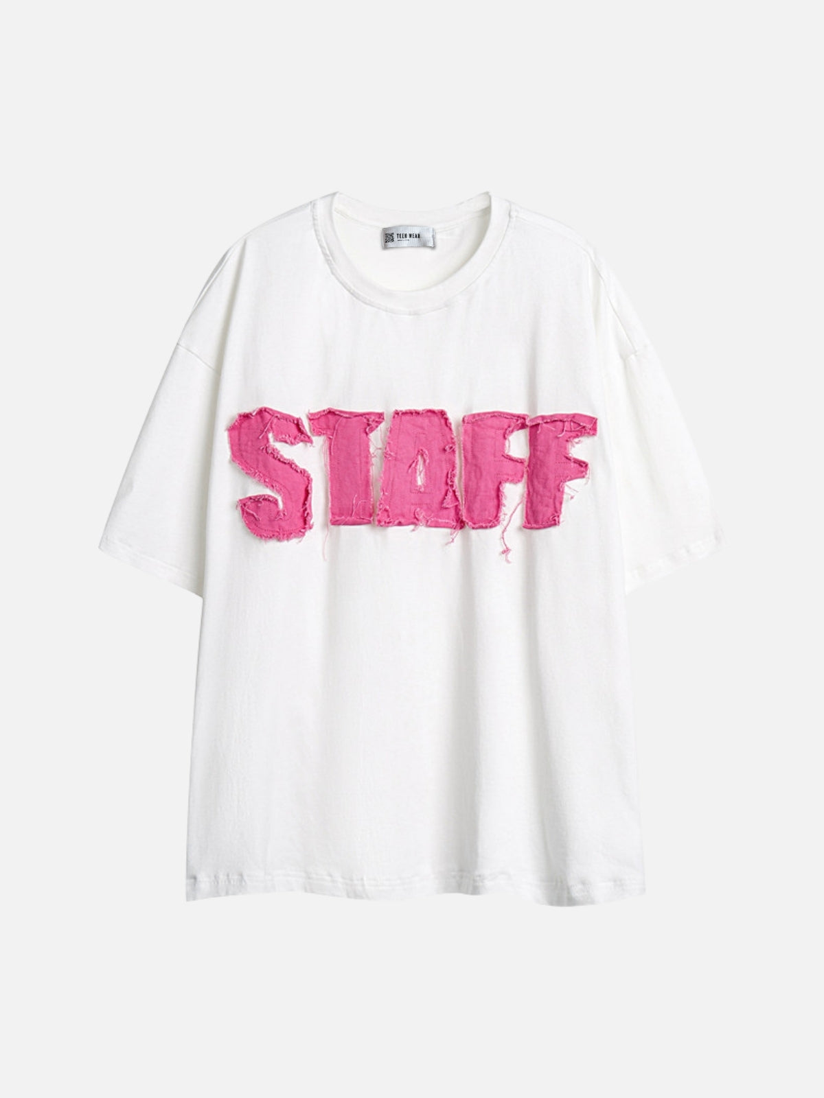 STAFF - Oversized Embroidered T-shirt White | TEENWEAR.EU