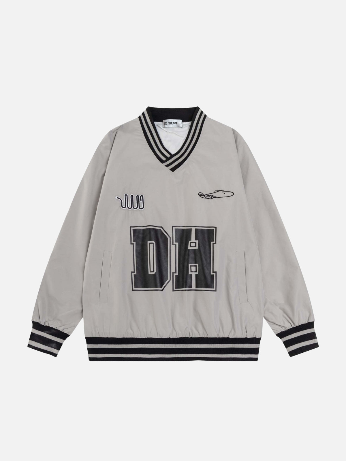 WAVER - Oversized Embroidered Long Sleeved Jersey Beige | TEENWEAR.EU