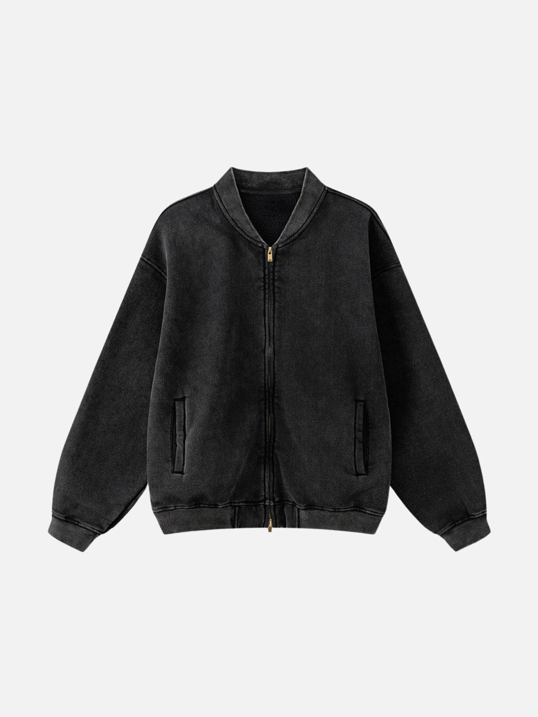 JACKETED - Oversized Basic Hoodie Jacket Washed Black | TEENWEAR.EU