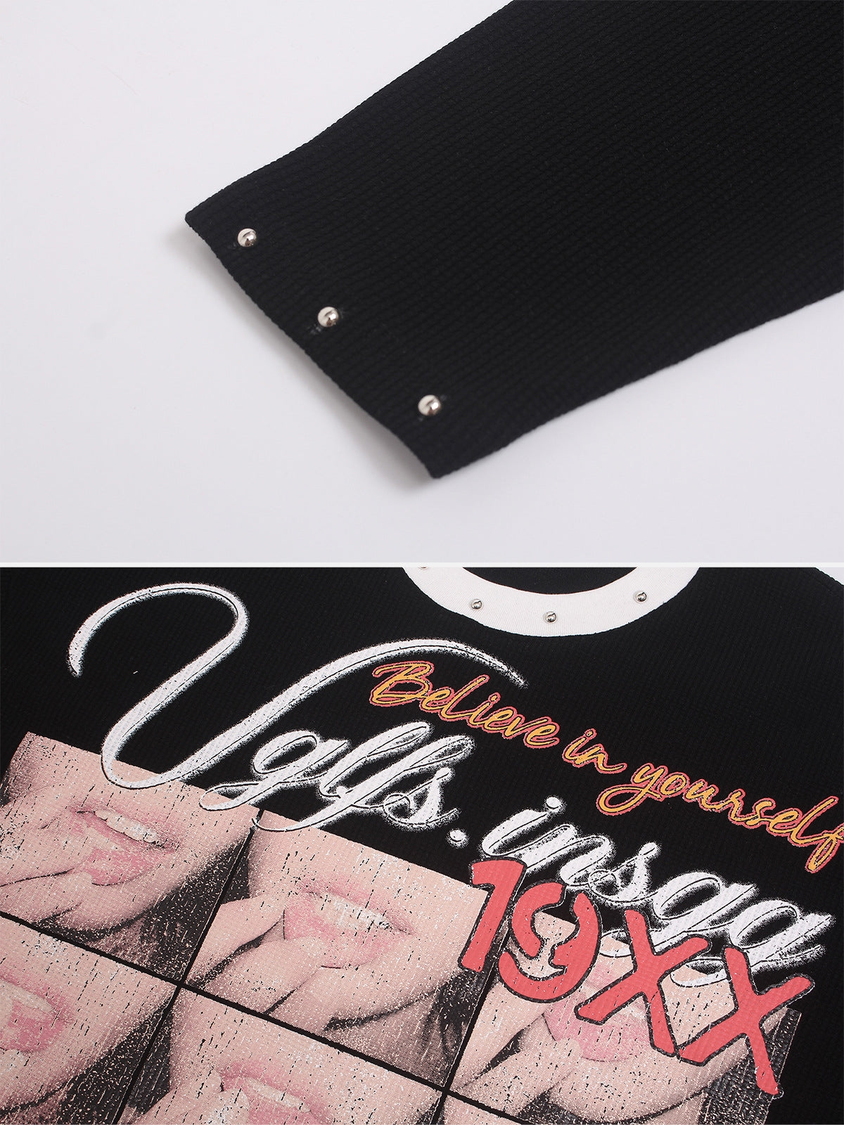 HOTTIE - Printed Waffle Long Sleeve