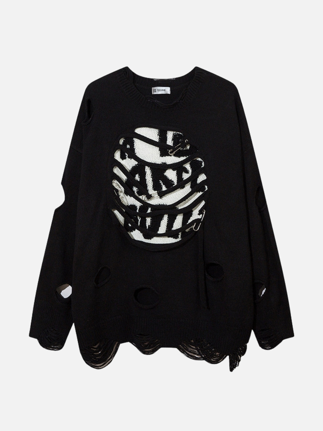 TORNO - Oversized Embroidered Sweater Dark Grey | TEENWEAR.EU