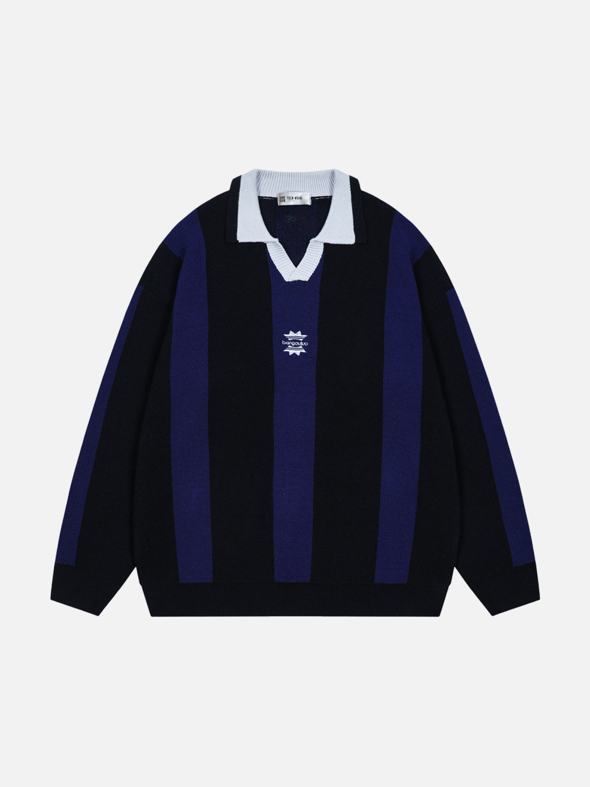 BANGUOU - Oversized Graphic Sweater Blue | Teenwear.eu