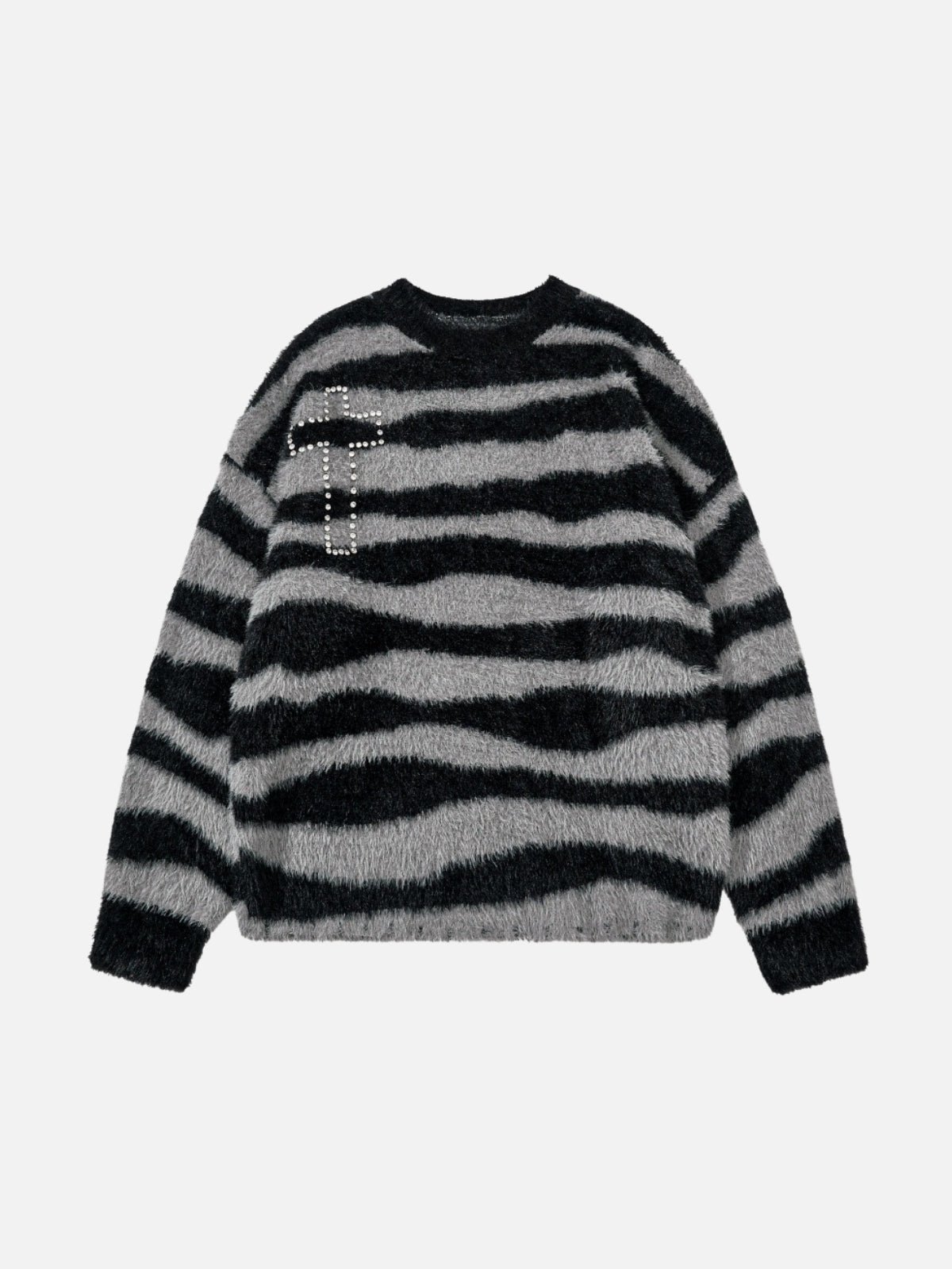 CROSSE - Rhinestone Oversized Graphic Sweater