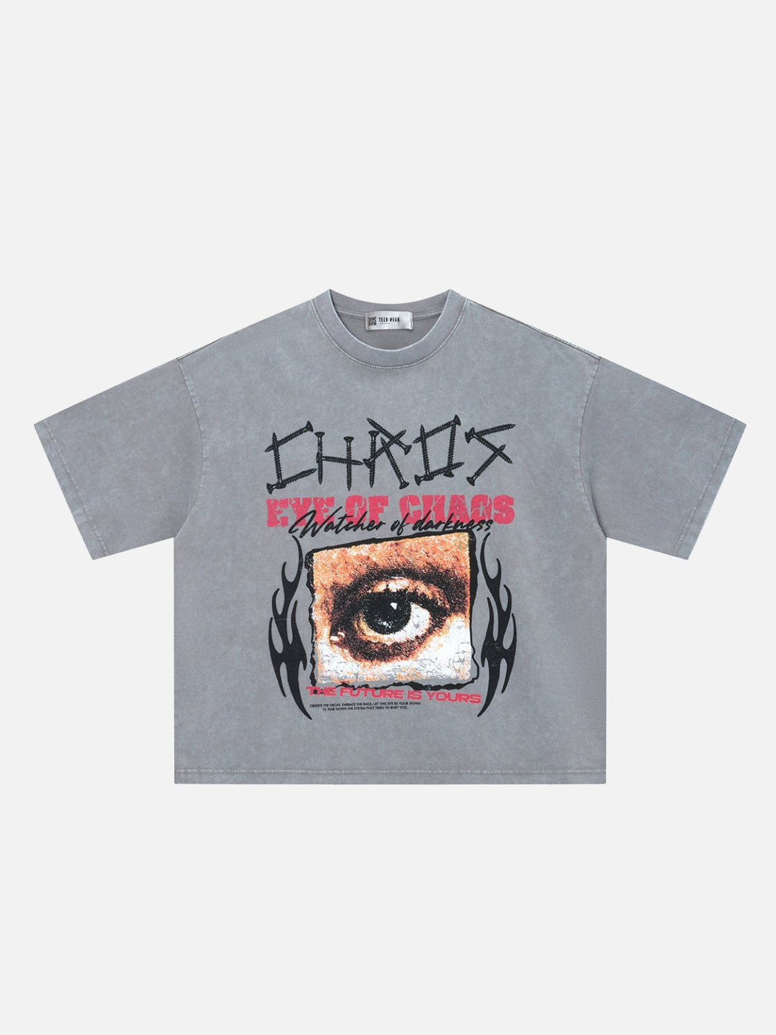 WATCHY - Boxy Fit Print T-shirt Grey | Teenwear.eu