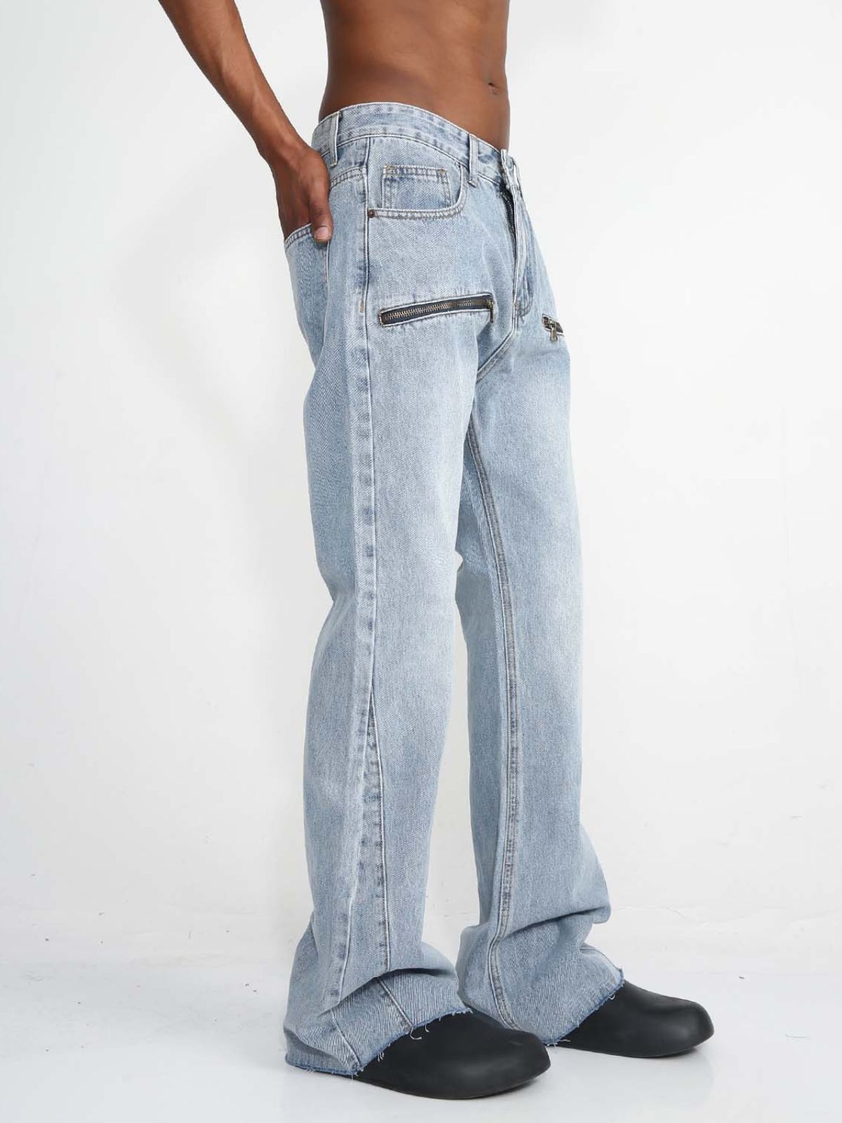 ZIPPIES - Loose Basic Zipper Jeans | TEENWEAR.EU