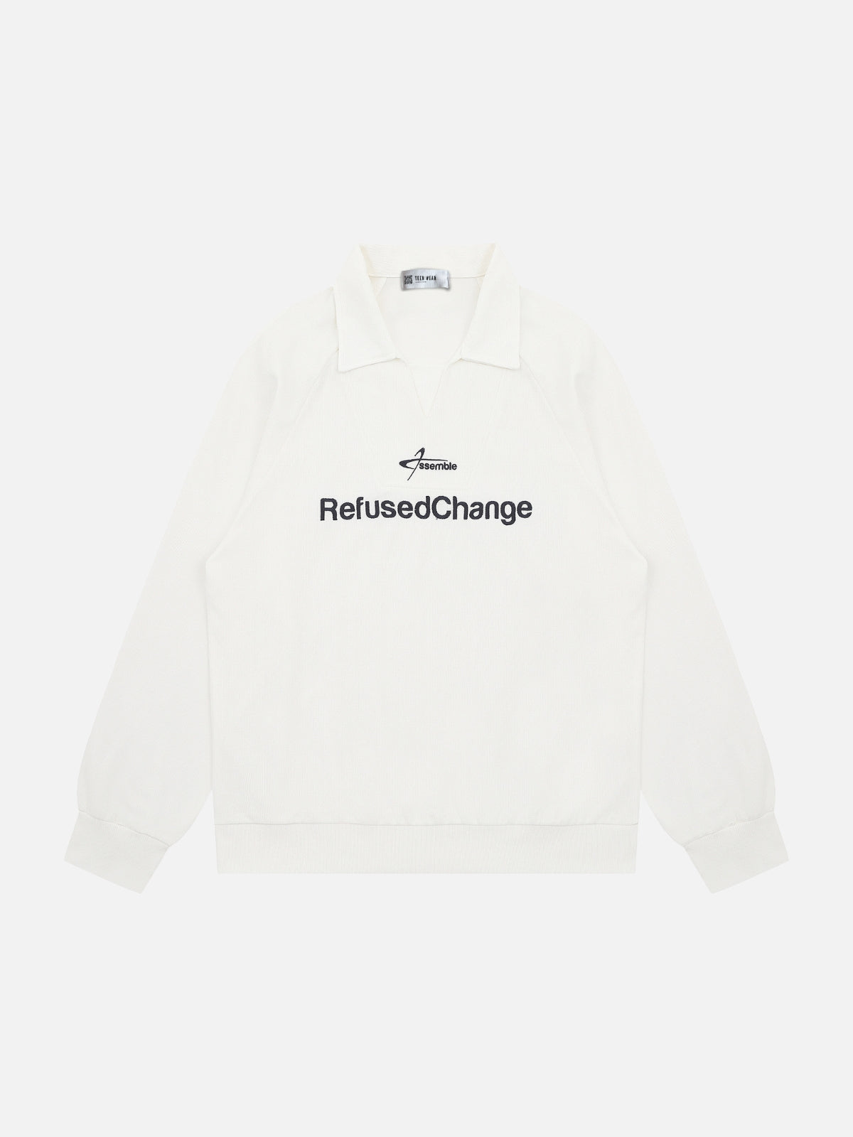 UNITZY - Oversized Print Polo Shirt White | Teenwear.eu