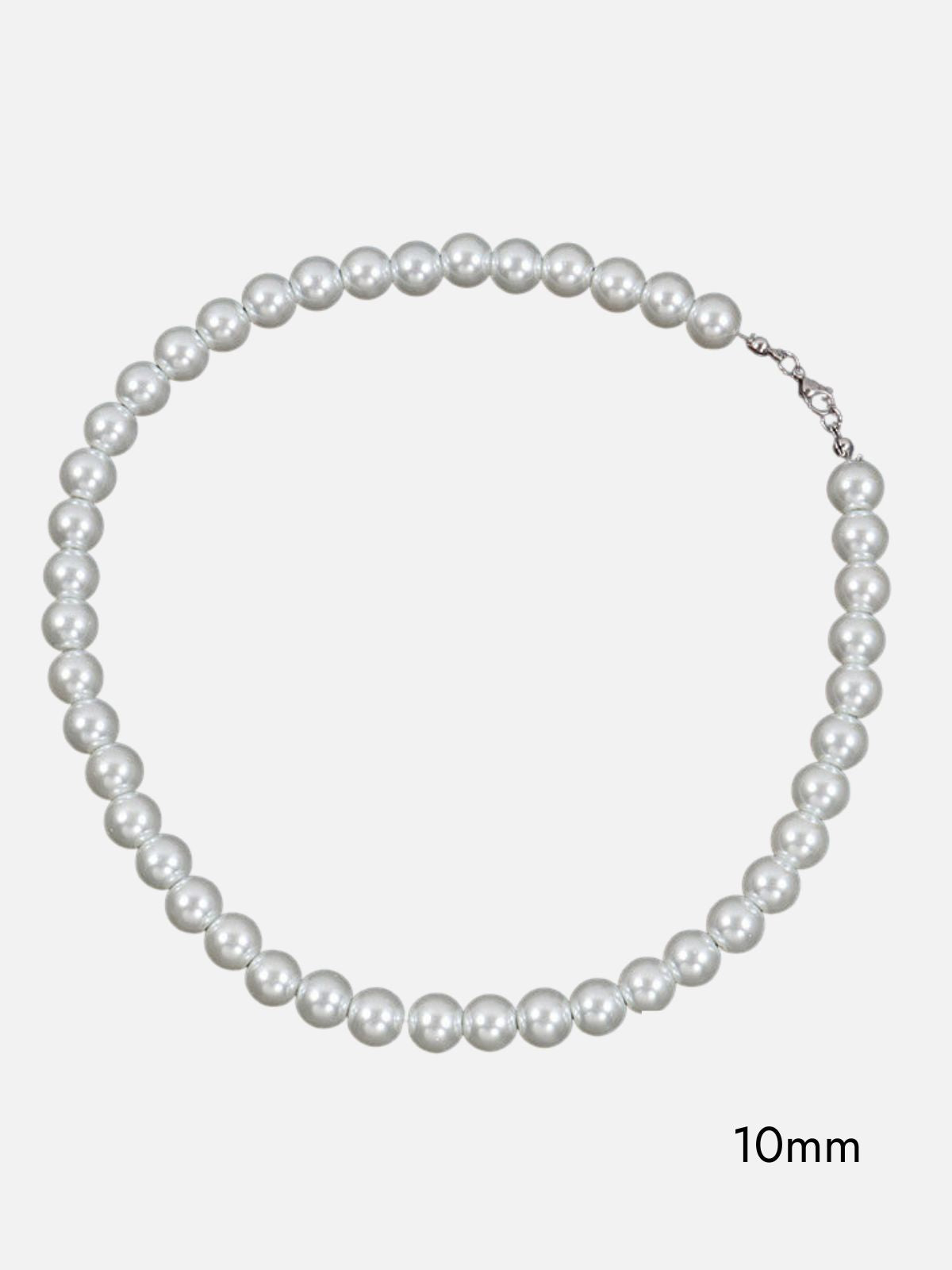 PEARLY - Pearls Imitation Necklace White 10mm | TEENWEAR.EU