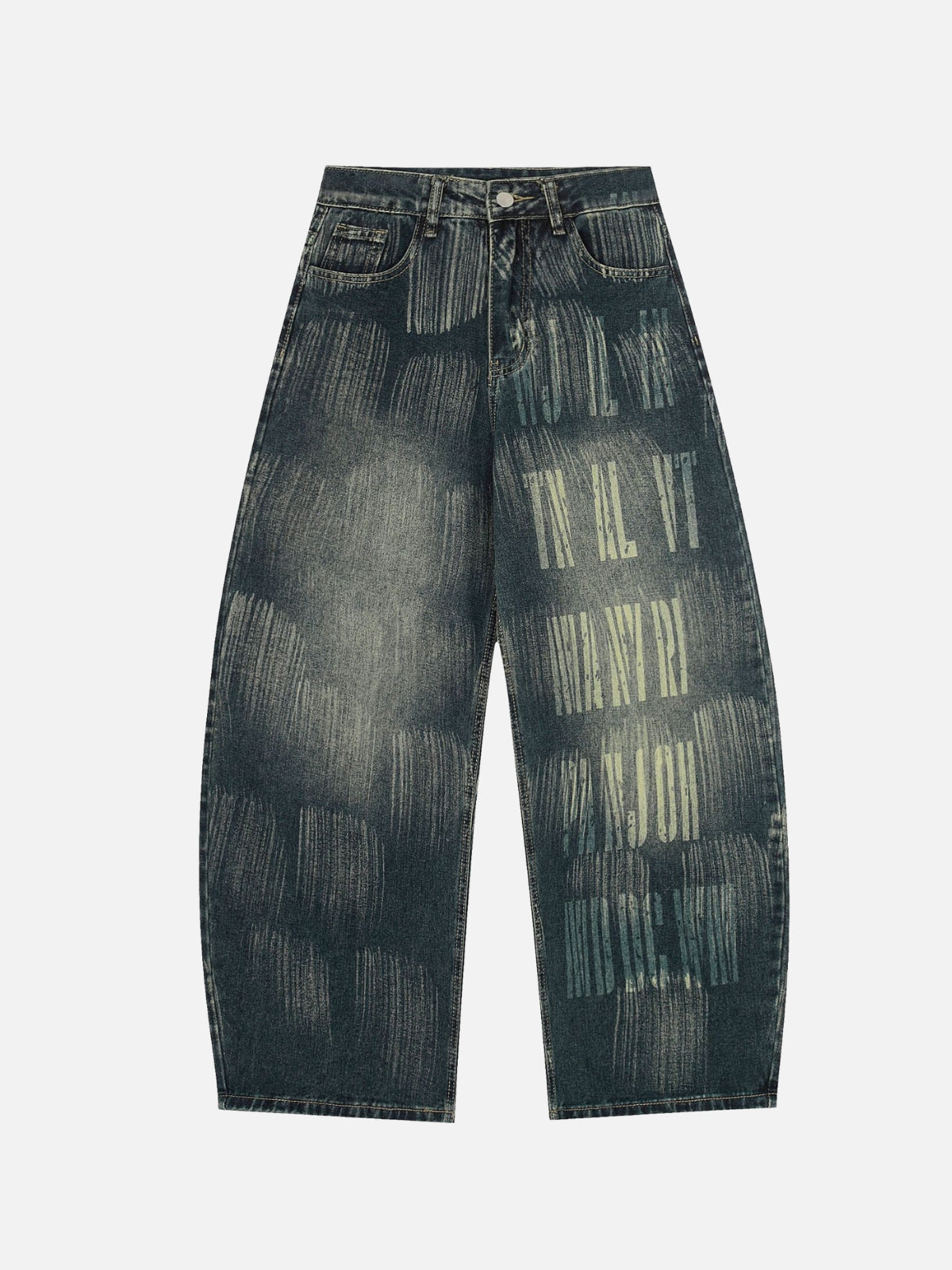 FADELY - Baggy Print Jeans Blue | Teenwear.eu