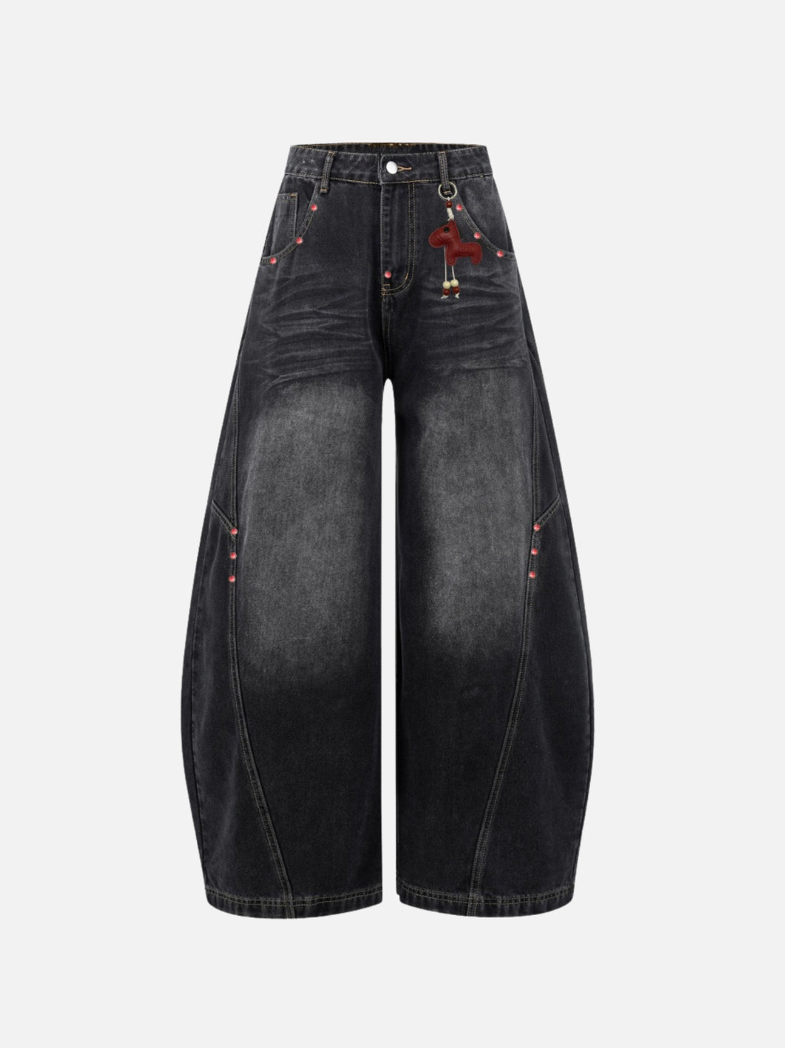 HORSEY - Baggy Graphic Jeans Black | Teenwear.eu
