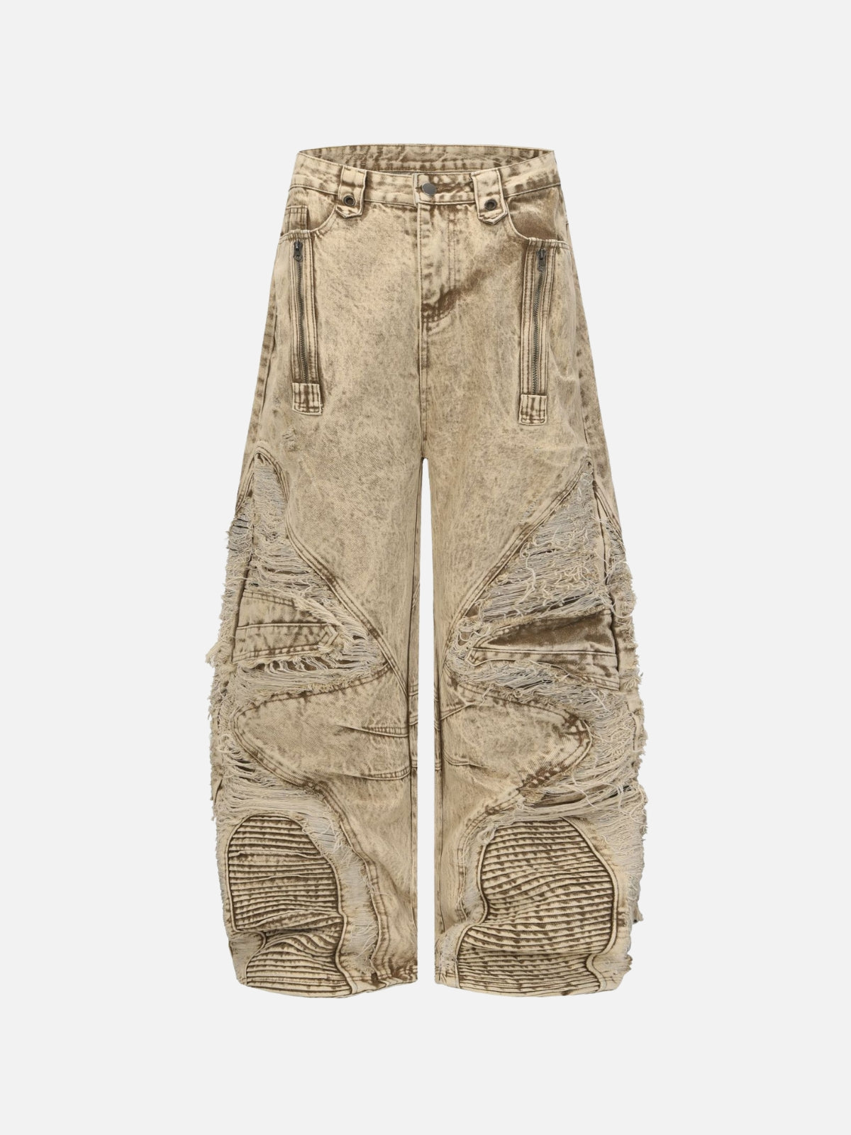 SANDY - Baggy Embroidered Jeans Brown | Teenwear.eu