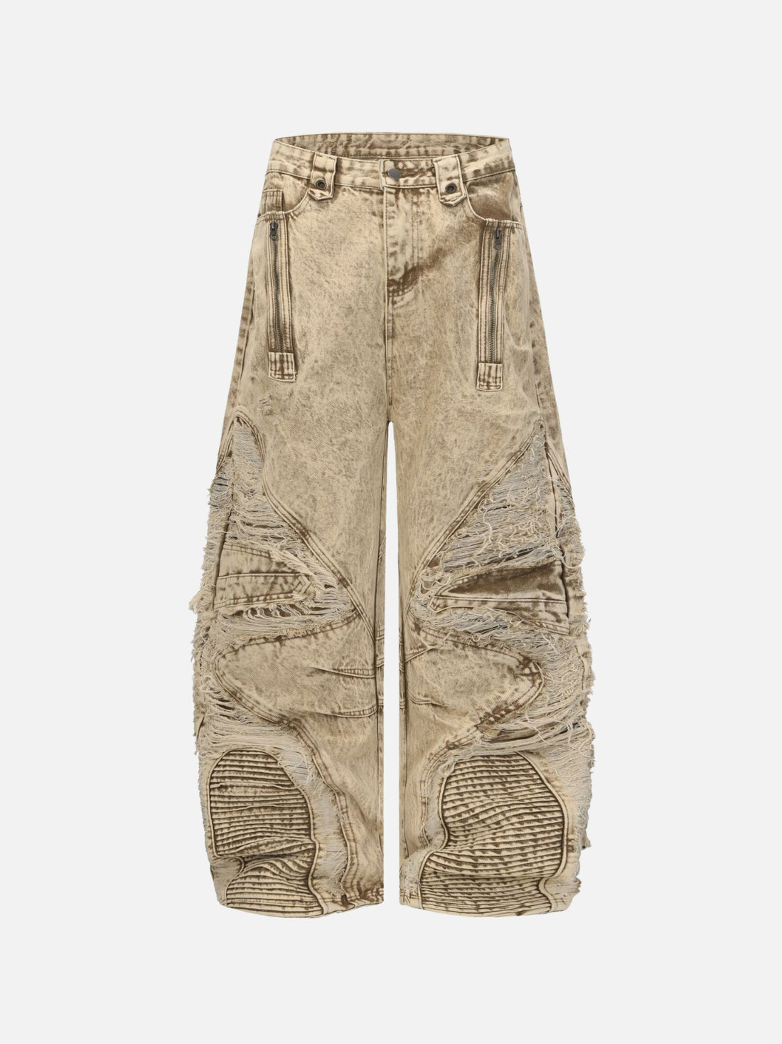 SANDY - Baggy Embroidered Jeans Brown | Teenwear.eu