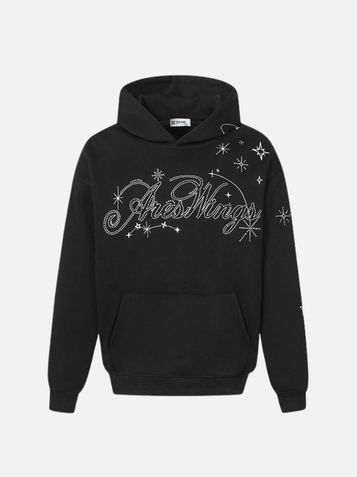 ARESY - Oversized Embroidered Hoodie Black | Teenwear.eu