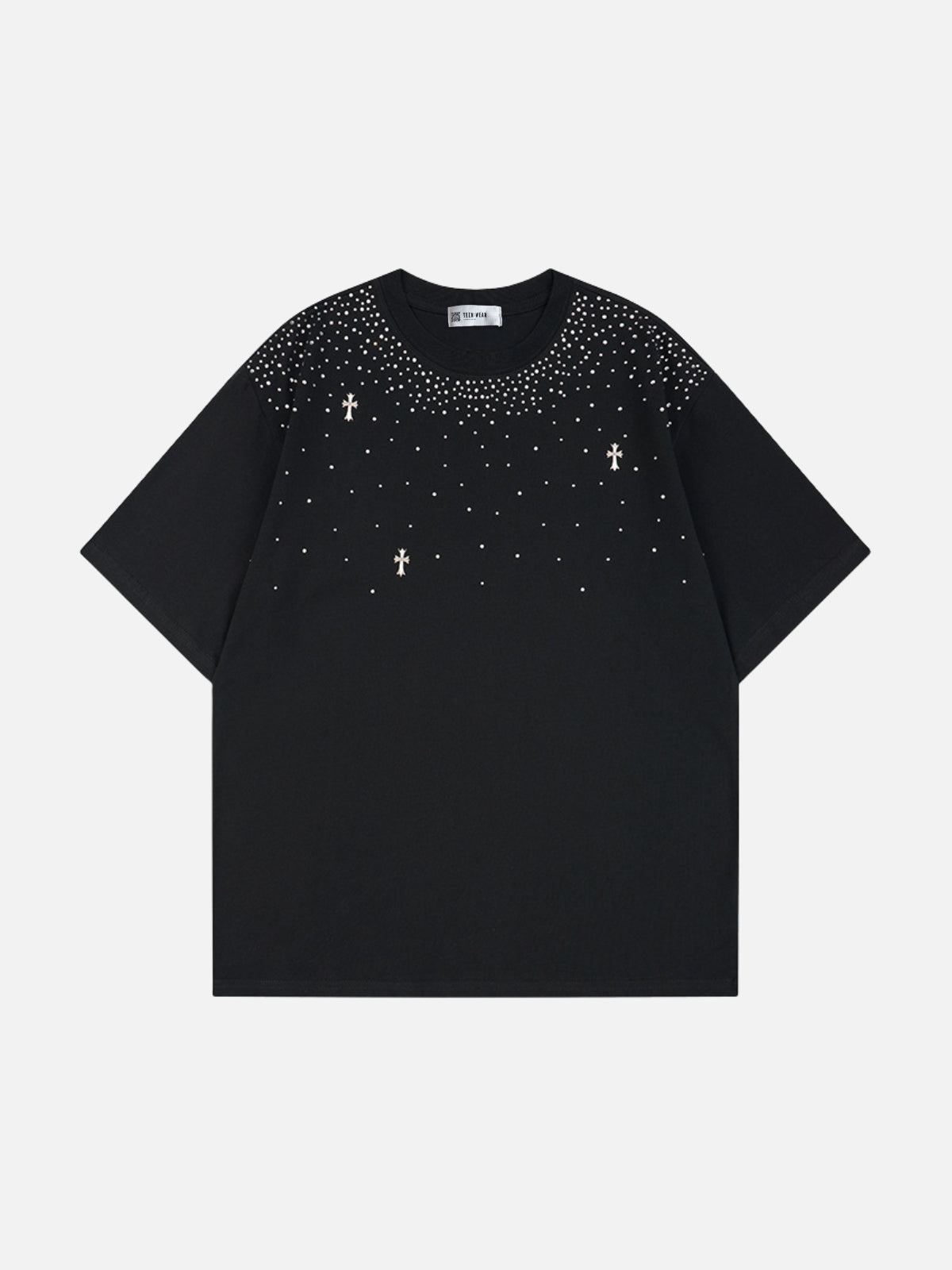 CRUXZY - Oversized Embroidered T-Shirt Black | Teenwear.eu