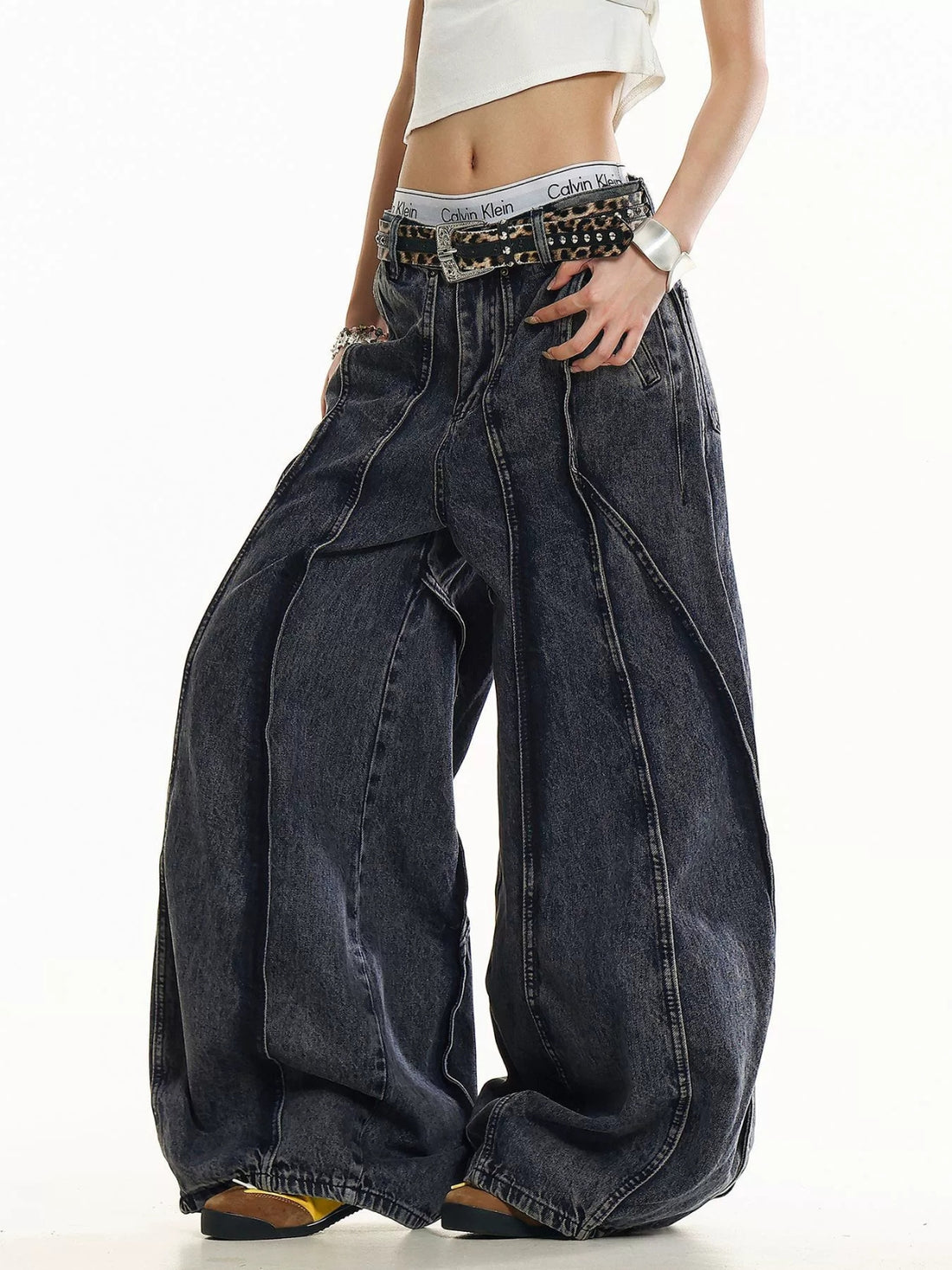 PARACHUTEE - Baggy Embroidered Jeans Blue | Teenwear.eu