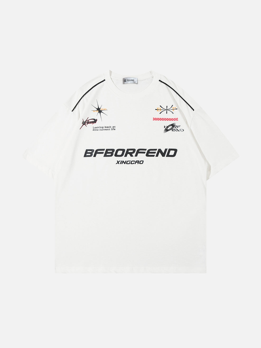 BORFEND - Oversized Print T-Shirt Black | TEENWEAR.EU