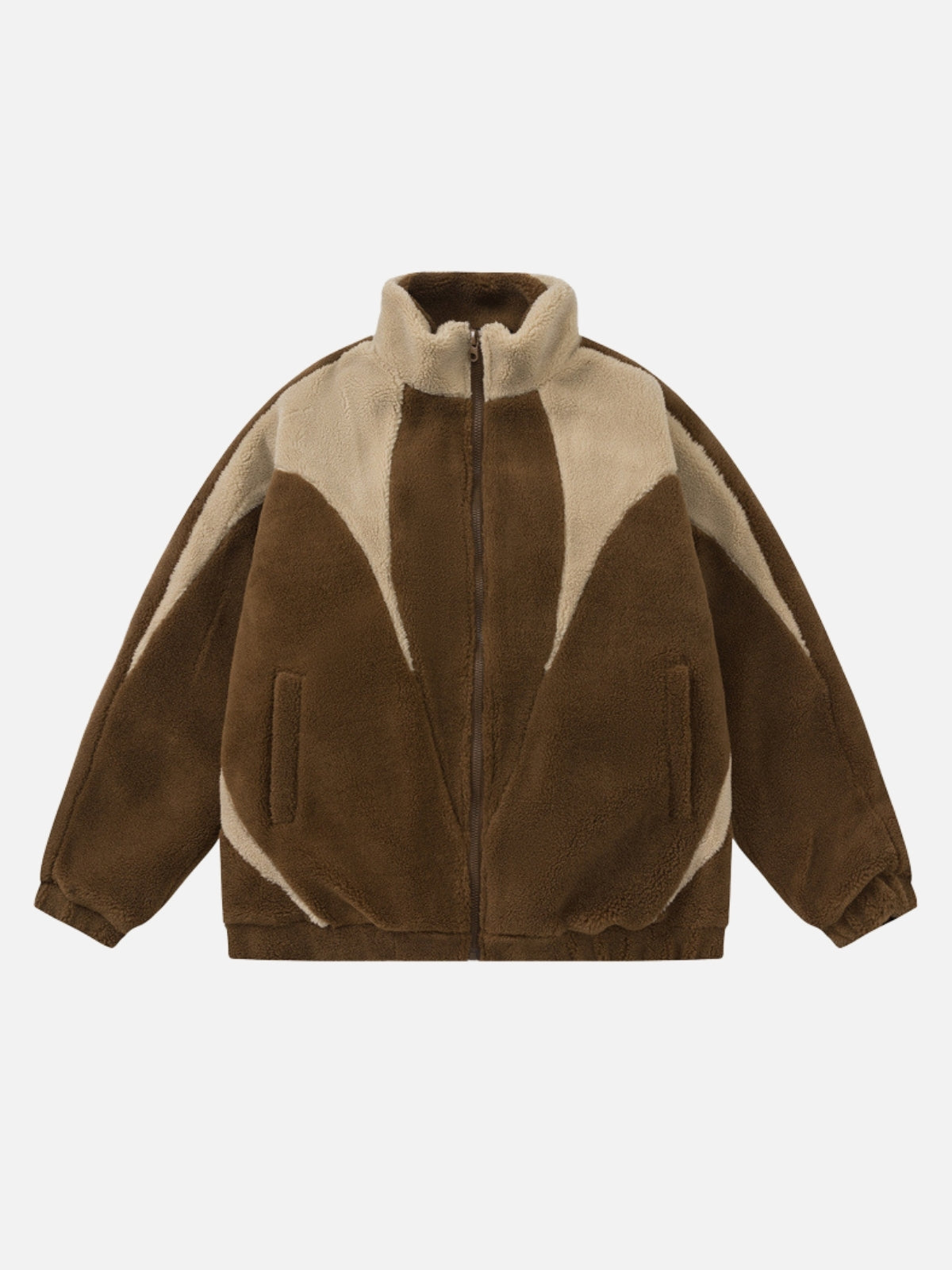 FLUFFY - Oversized Sherpa Jacket Brown | TEENWEAR.EU