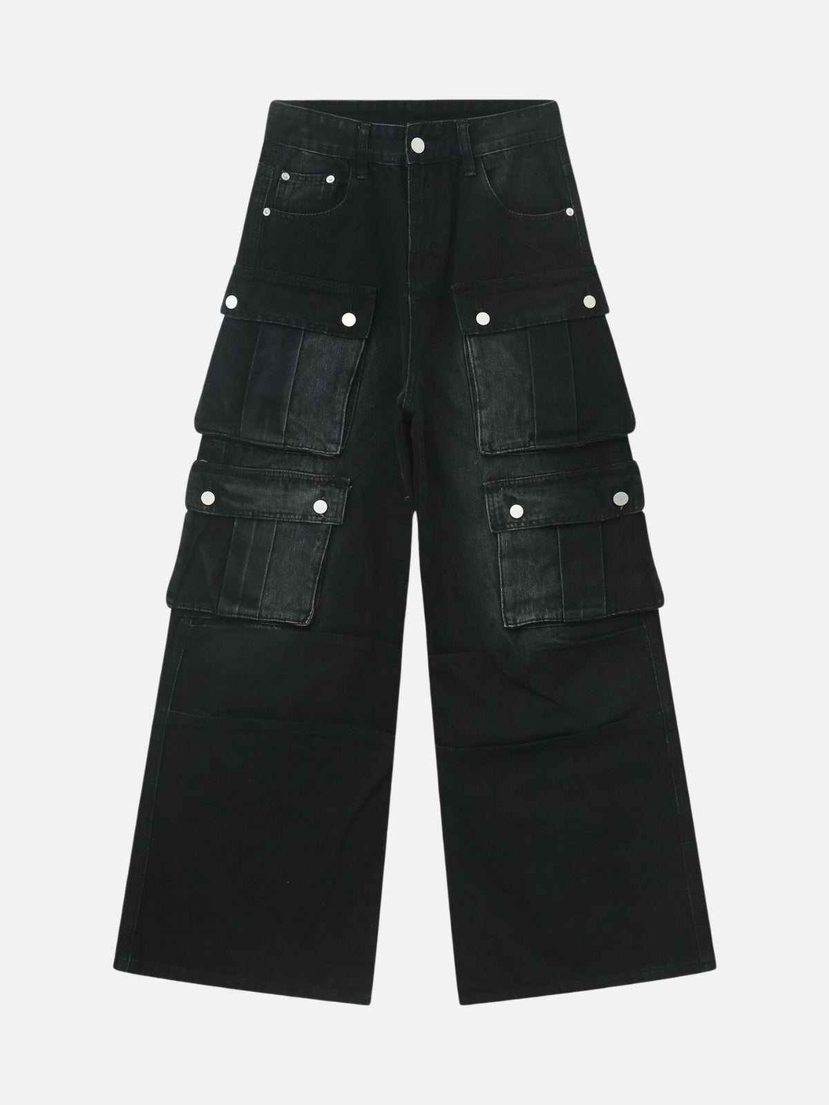 PATCHED - Baggy Washed Cargo Jeans Black | TEENWEAR.EU