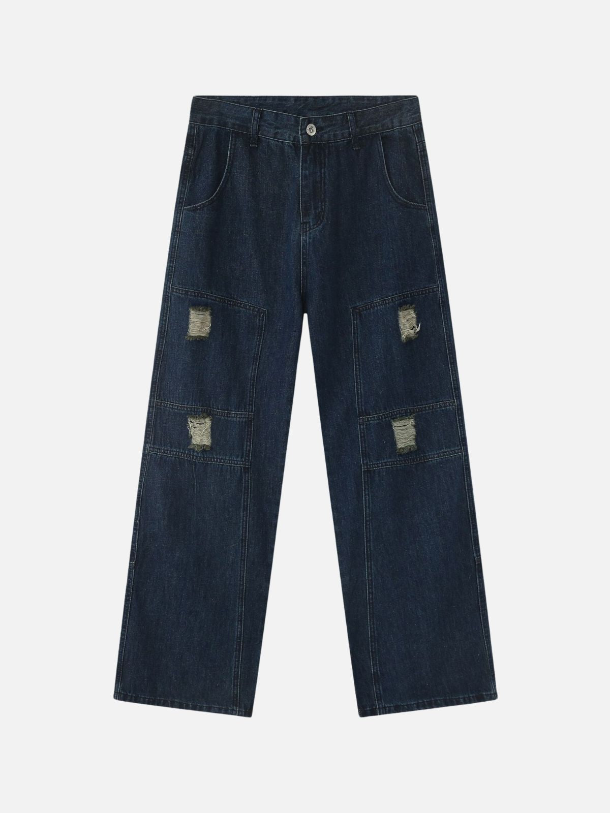 SENSE - Loose Basic Ripped Jeans Blue | TEENWEAR.EU