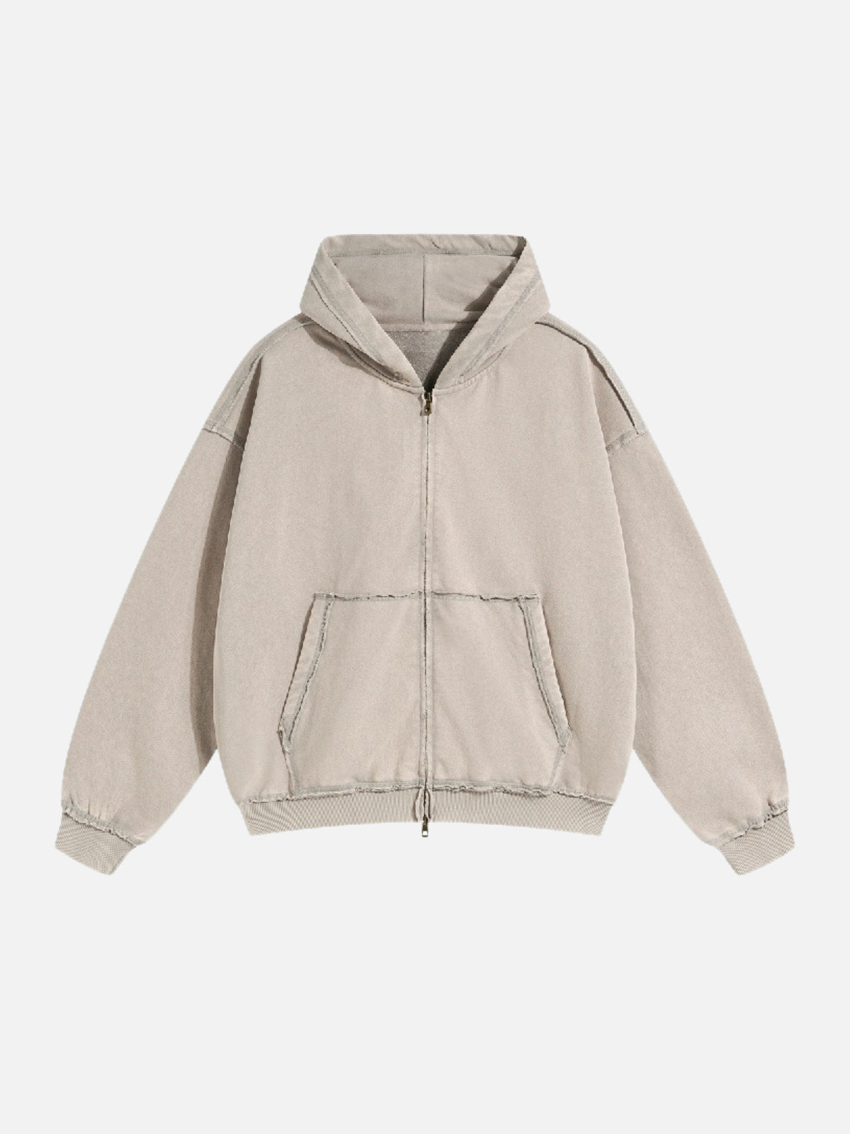 HELD - Premium Oversized Basic Zip Up Hoodie Beige | TEENWEAR.EU