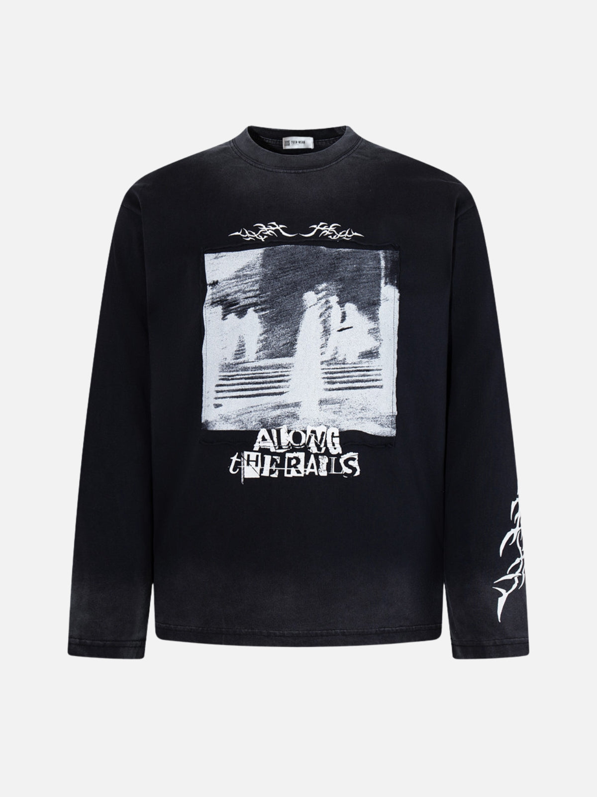ALONG - Printed Long Sleeve Black | Teenwear.eu