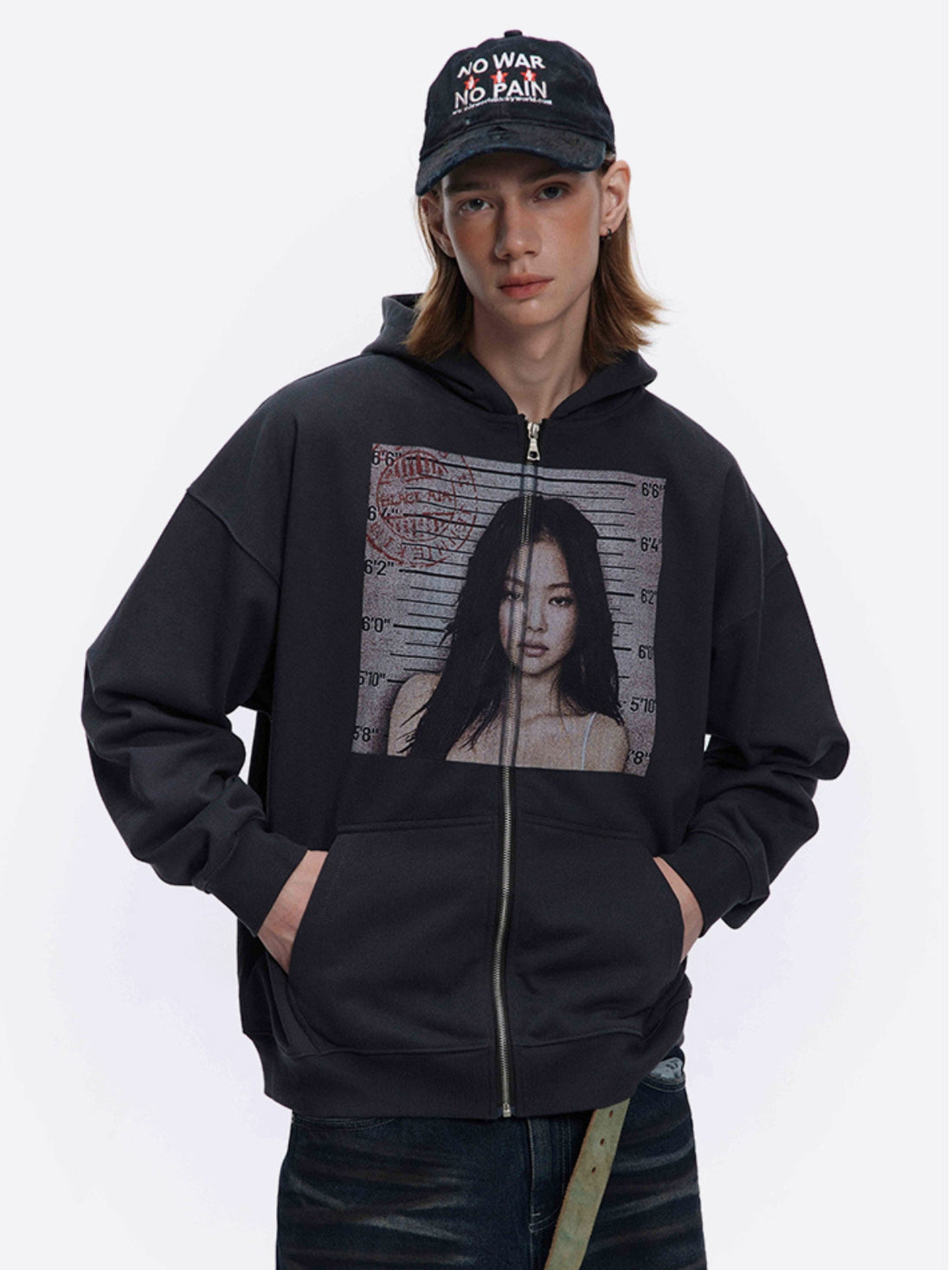 WASTED - Oversized Print Cropped Zip Up Hoodie | TEENWEAR.EU