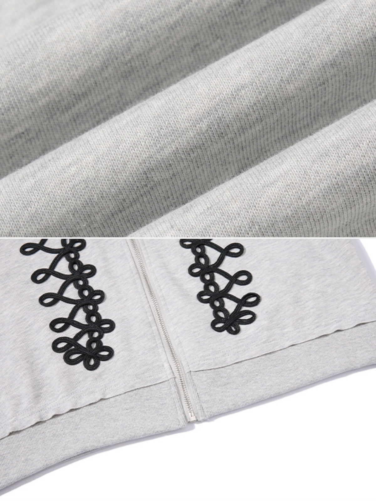 BONES - Oversized Embroidered Zip Up Hooded Jacket