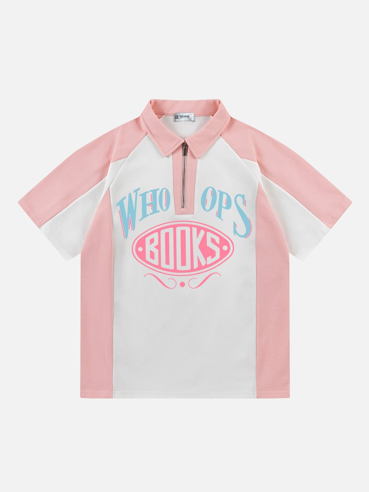 VINTAGE - Oversized Print Polo Shirt Pink | TEENWEAR.EU