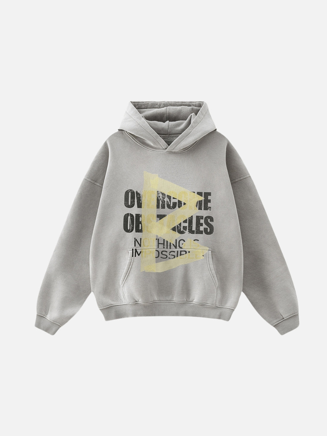 OBSTACLES - Oversized Graphic Hoodie Washed Black | TEENWEAR.EU