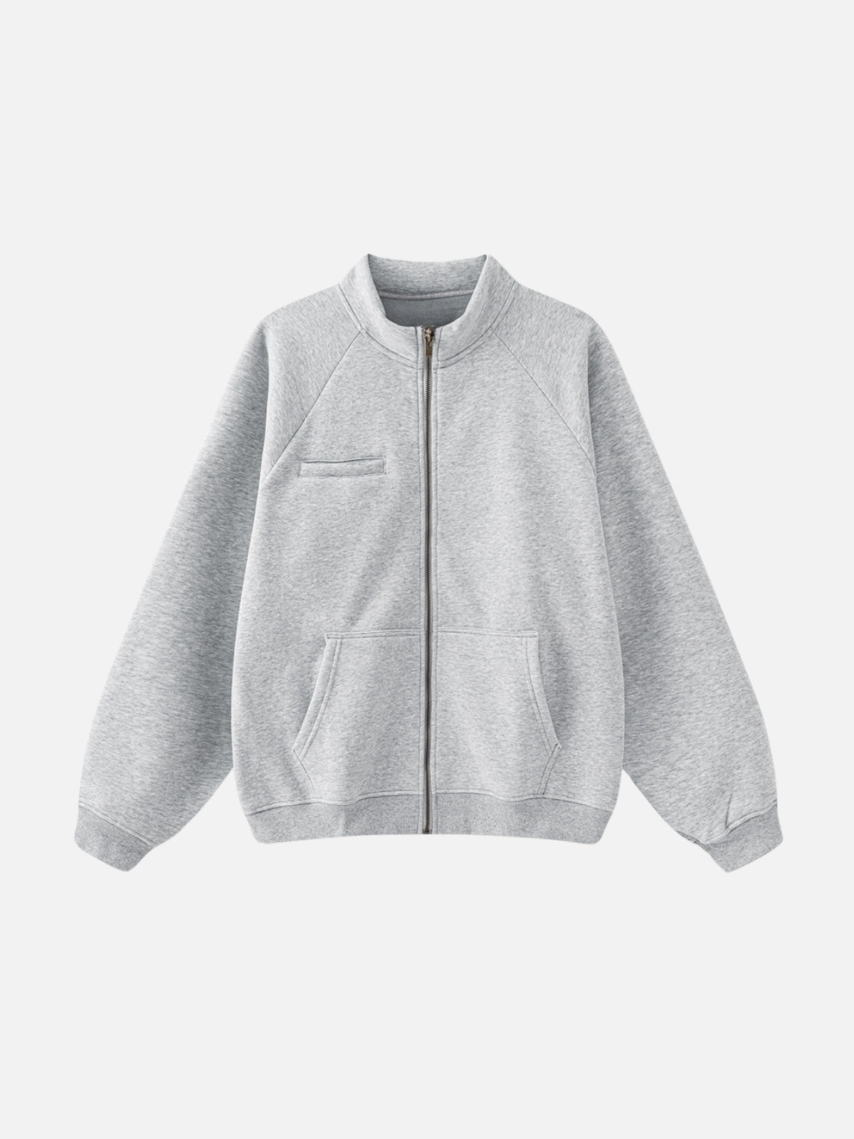 JOGGERSA - Oversized Basic Zip Up Jacket Hoodie Grey | TEENWEAR.EU