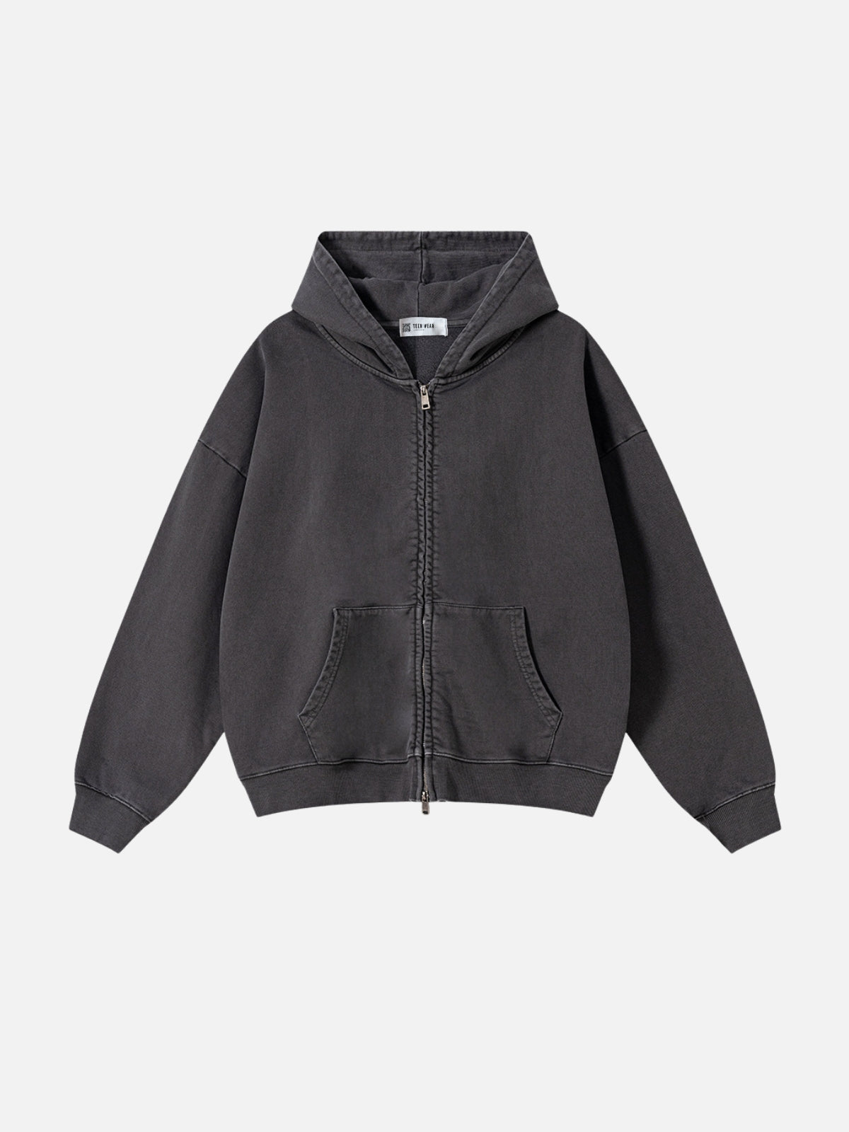 DRYSICK - Premium Oversized Basic Zip Up Hoodie Dark Grey | TEENWEAR.EU