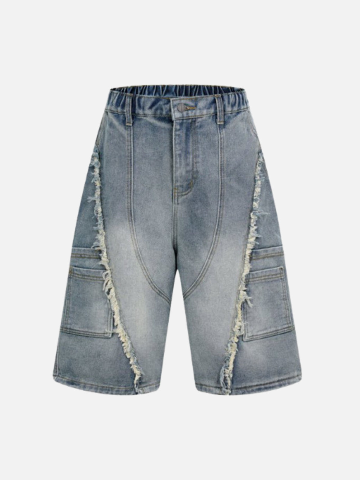 UNDERED - Baggy Embroidered Shorts Blue | TEENWEAR.EU