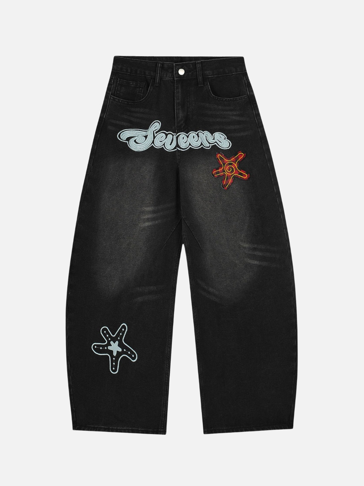 SEVEENS - Baggy Graphic Jeans Black | TEENWEAR.EU