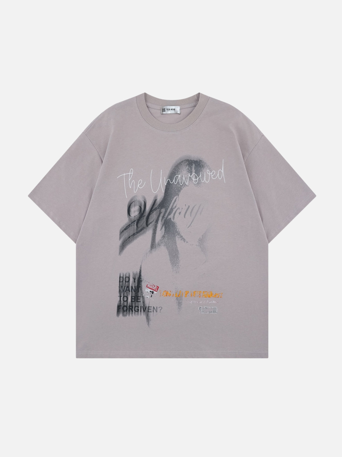 FORGIVEN - Oversized Print T-Shirt Beige | TEENWEAR.EU