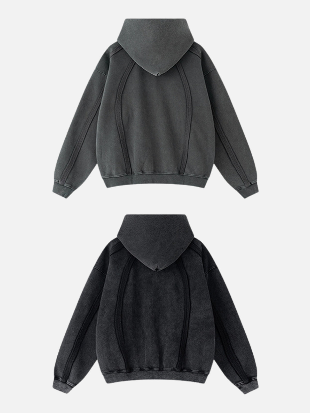 SRIPERS - Premium Oversized Basic Embroidered Zip Up Hoodie | TEENWEAR.EU