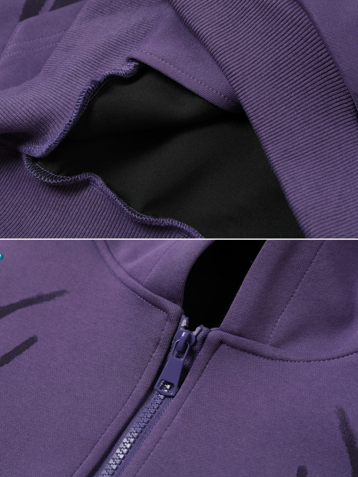 FIRODA - Oversized Rhinestone Zip Up Hoodie | TEENWEAR.EU