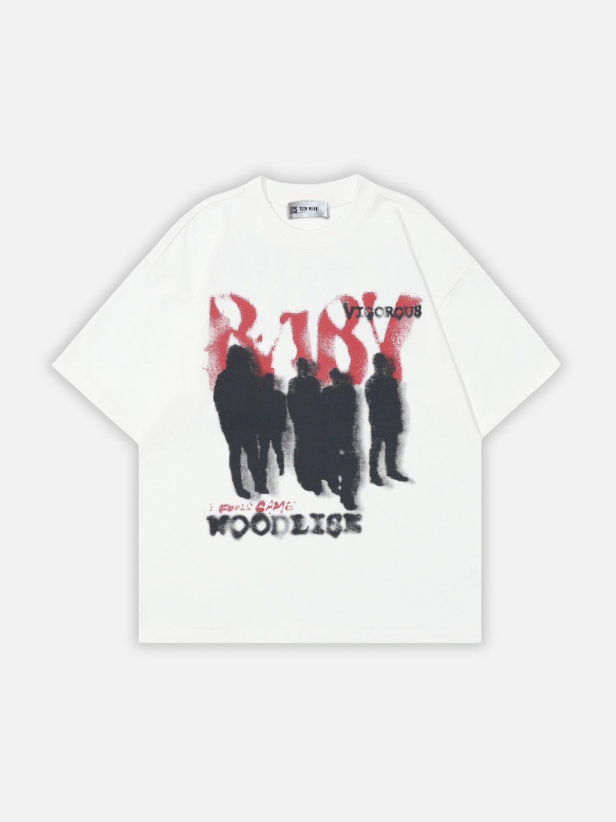 VIGOROU - Oversized Print T-shirt White | TEENWEAR.EU