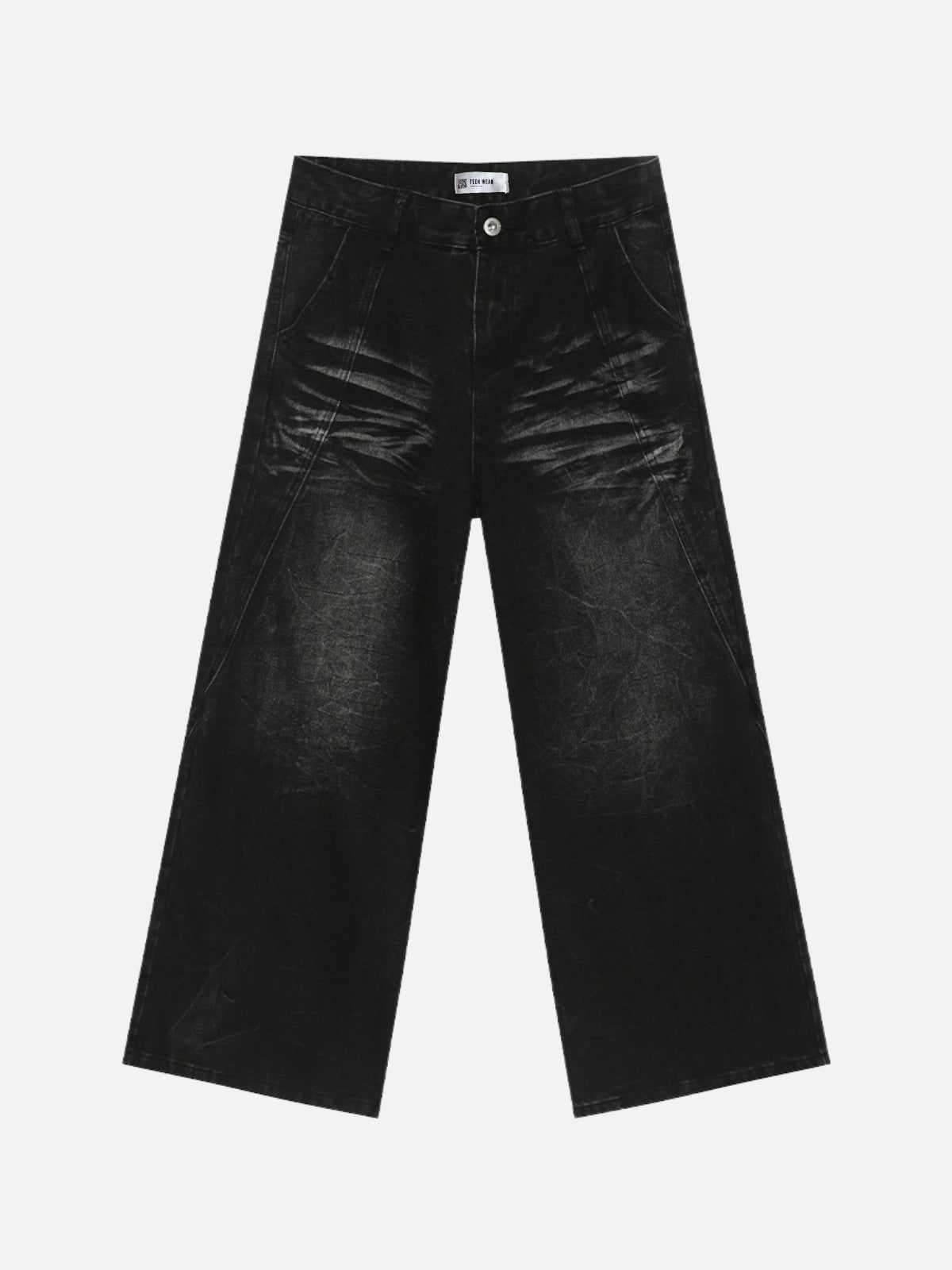 VOIDLINE - Baggy Distressed Basic Jeans Black | TEENWEAR.EU