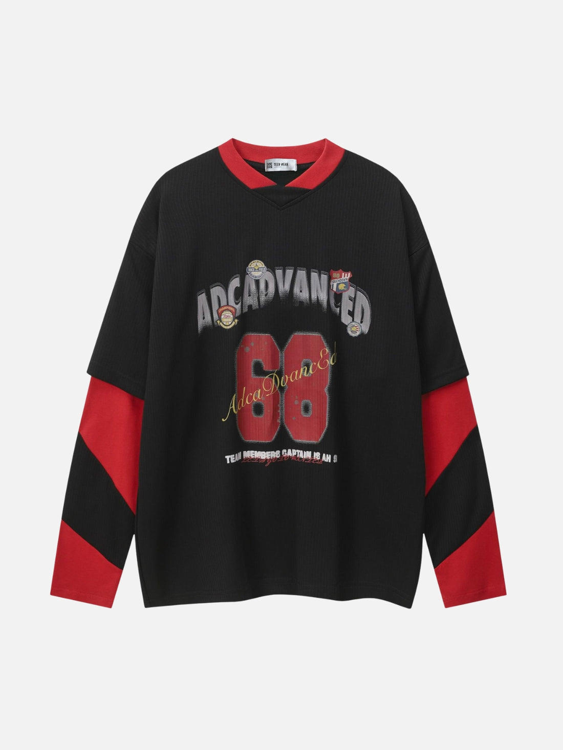 ADCAVANCED - Oversized Print Long Sleeved T-Shirt Black | TEENWEAR.EU
