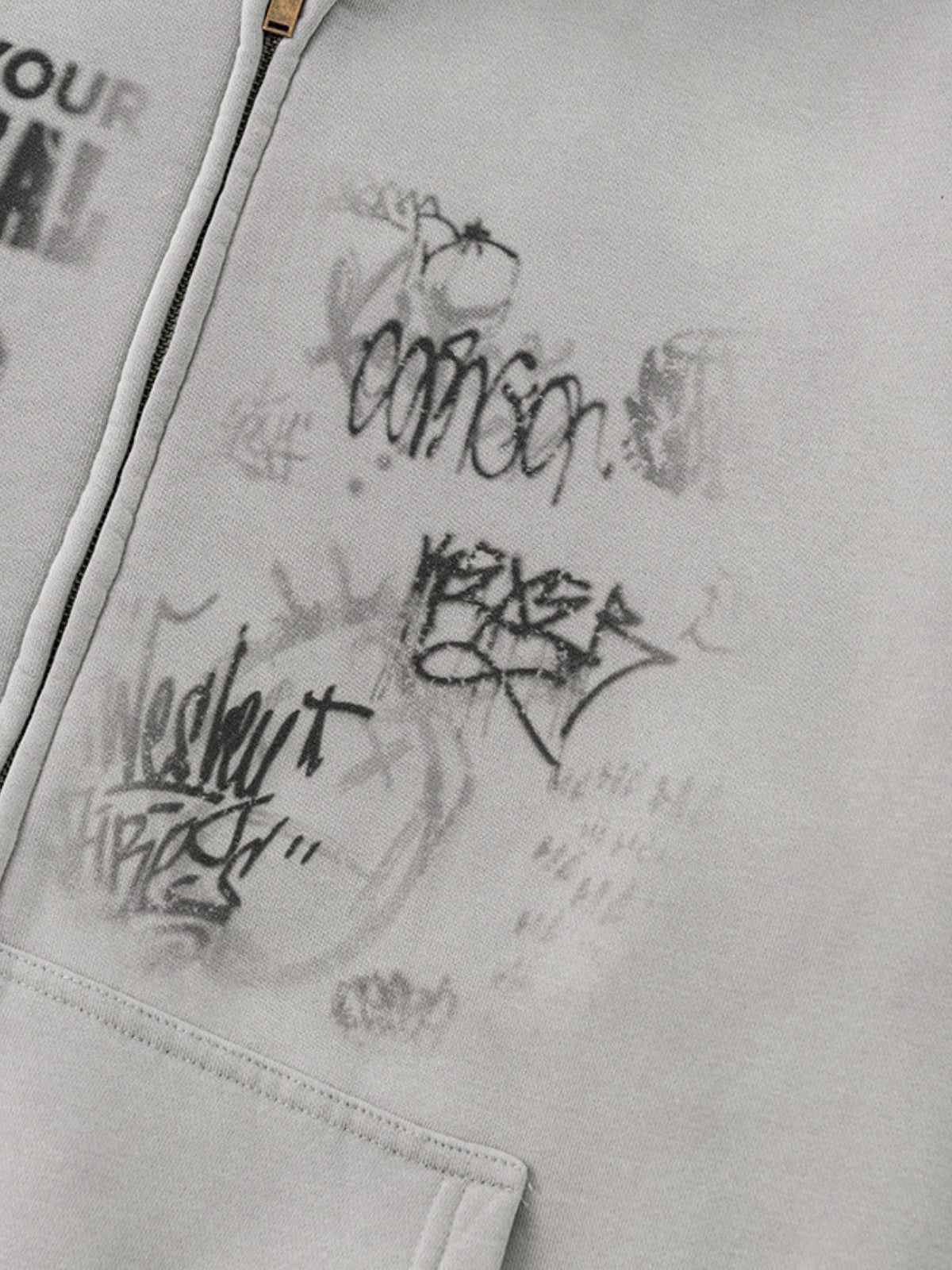 POTENTIAL - Oversized Print Zip Up Hoodie | TEENWEAR.EU