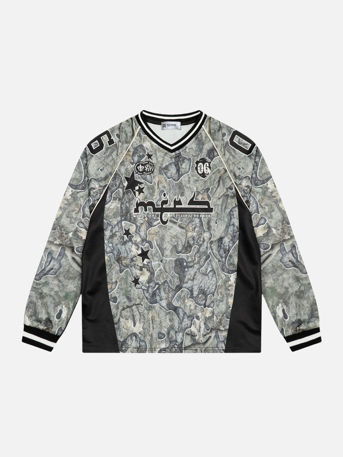 ARABI - Oversized Long Sleeved Jersey T-Shirt Camo | TEENWEAR.EU