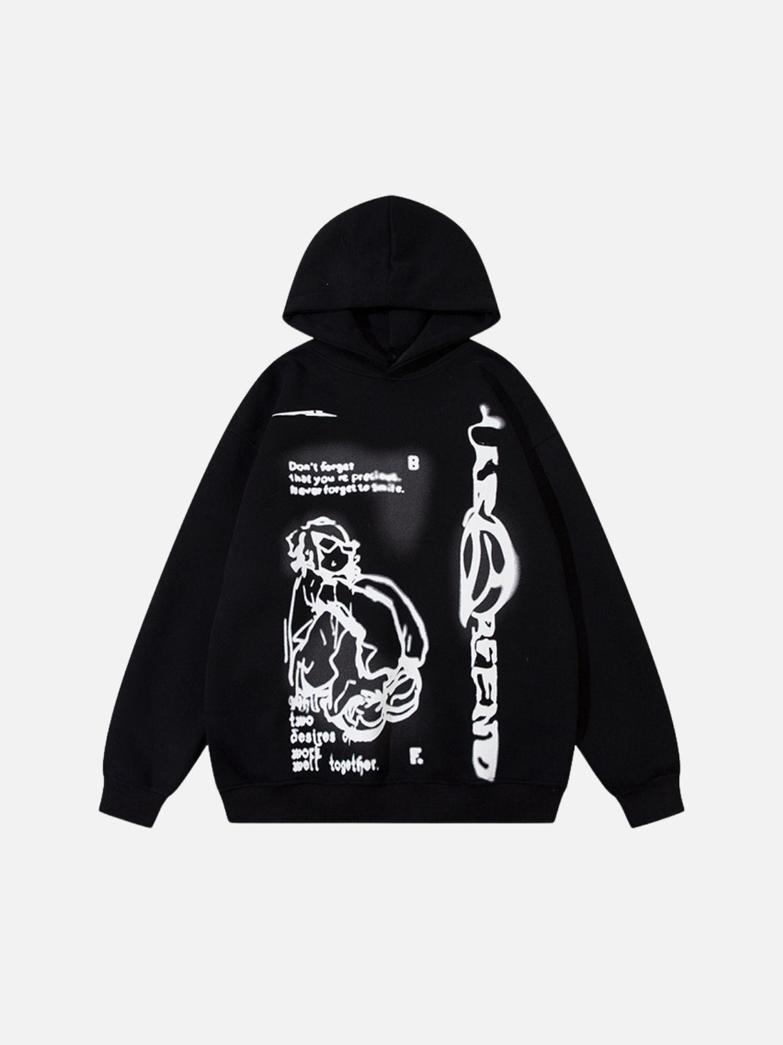 SARLAND - Oversized Print Hoodie Black | TEENWEAR.EU