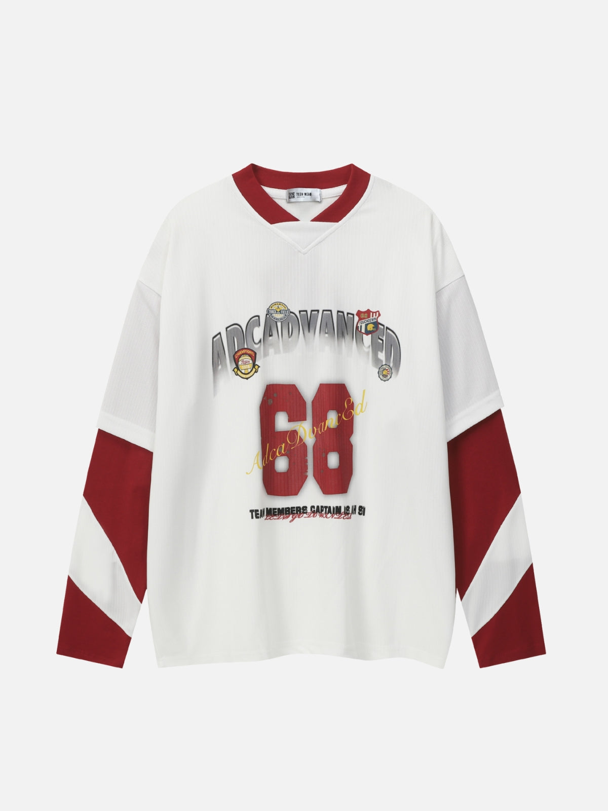 ADCAVANCED - Oversized Print Long Sleeved T-Shirt White | TEENWEAR.EU