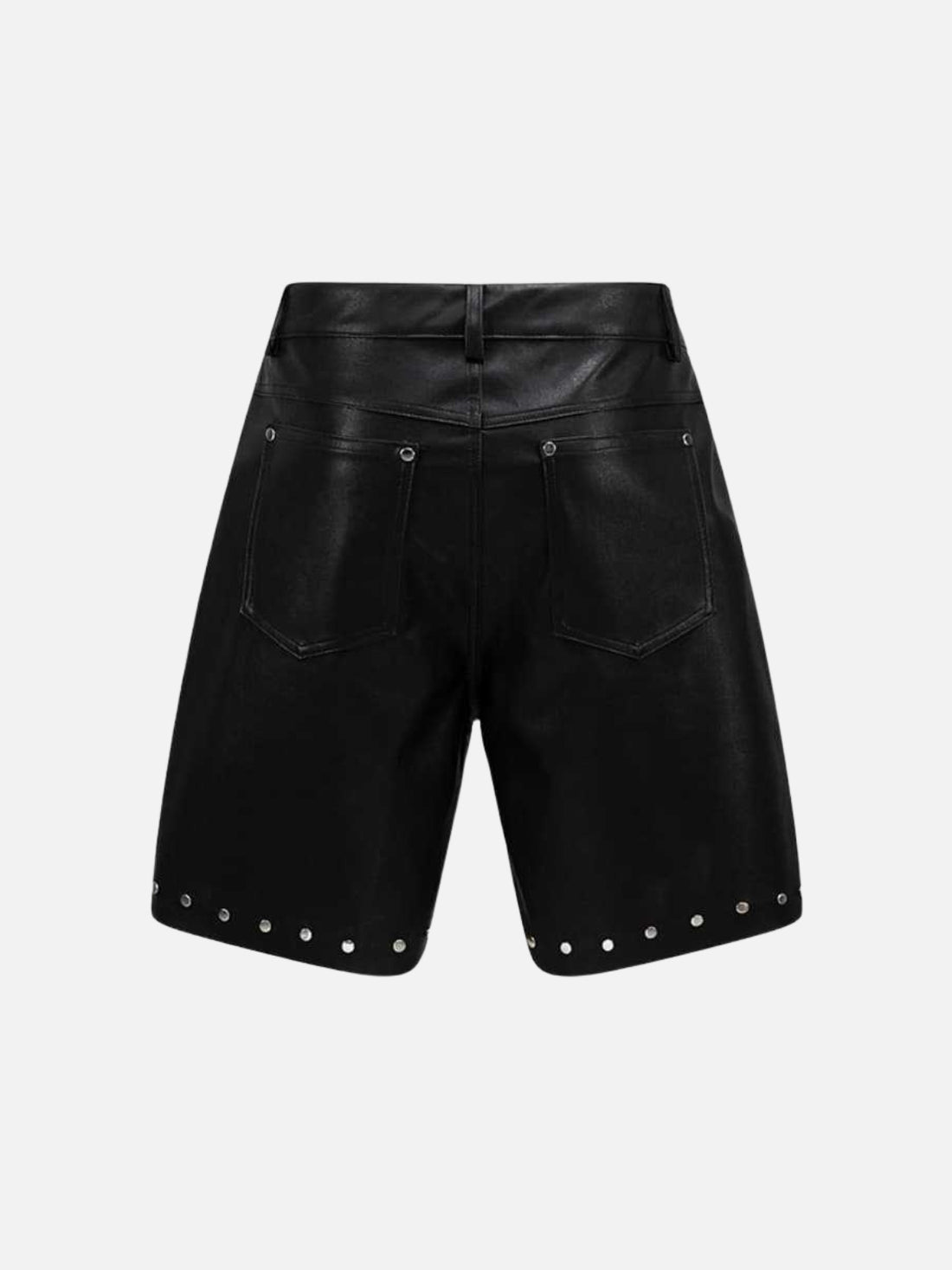 OPIATH - Baggy Faux Leather Basic Shorts Black | TEENWEAR.EU