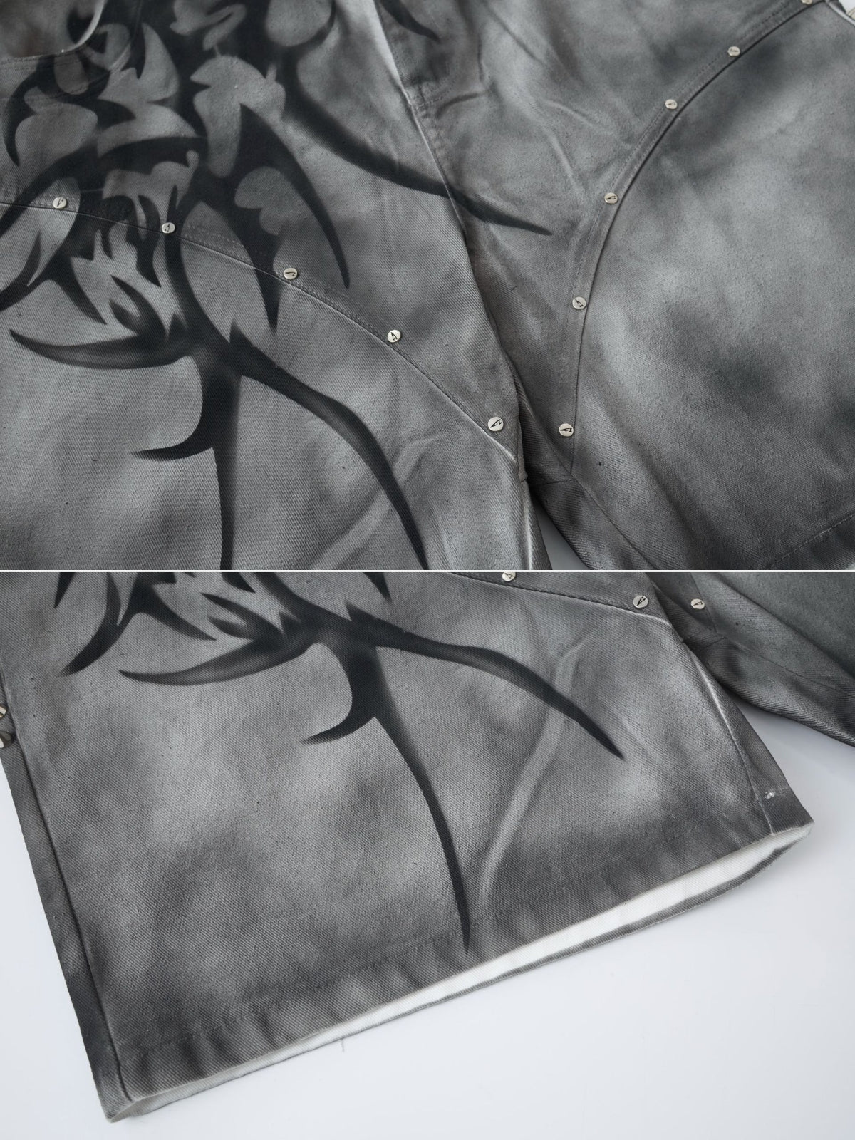 GRAFFE - Baggy Graphic Denim Premium Shorts | Teenwear.eu