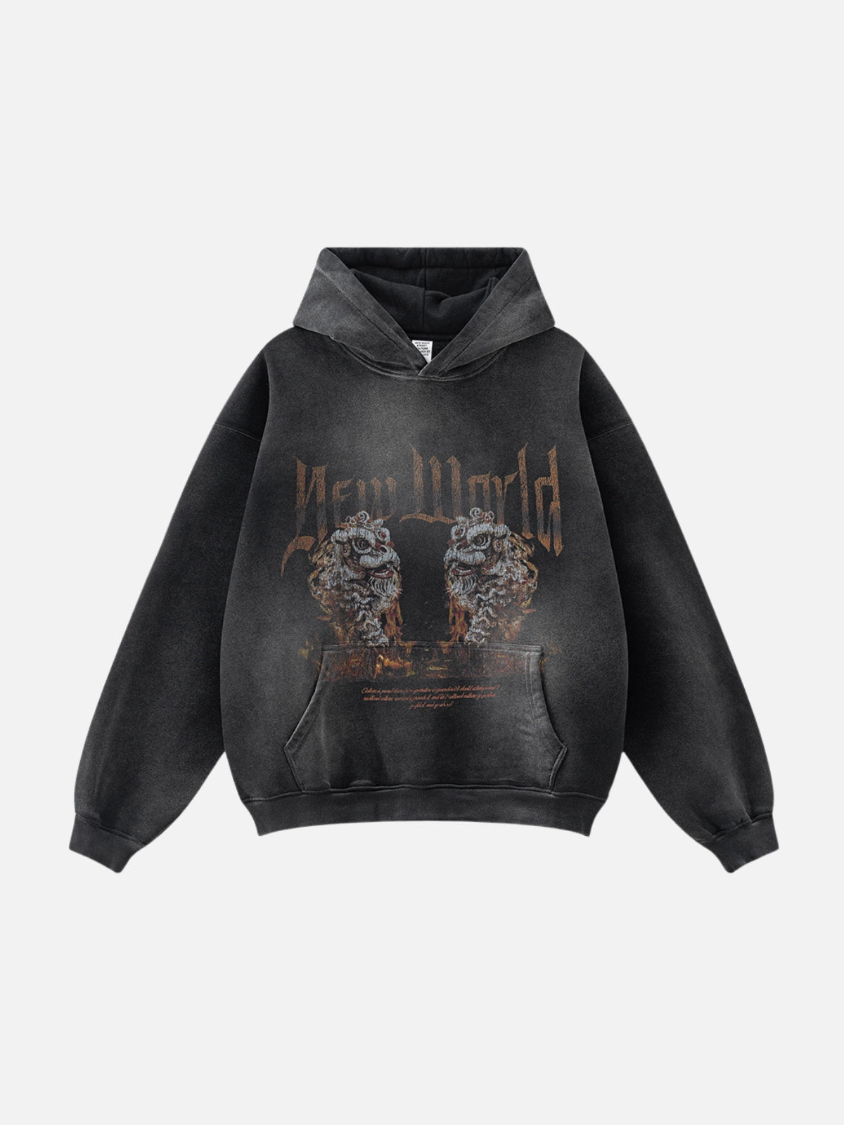 NEW WORLD - Oversized Print Hoodie Black | TEENWEAR.EU