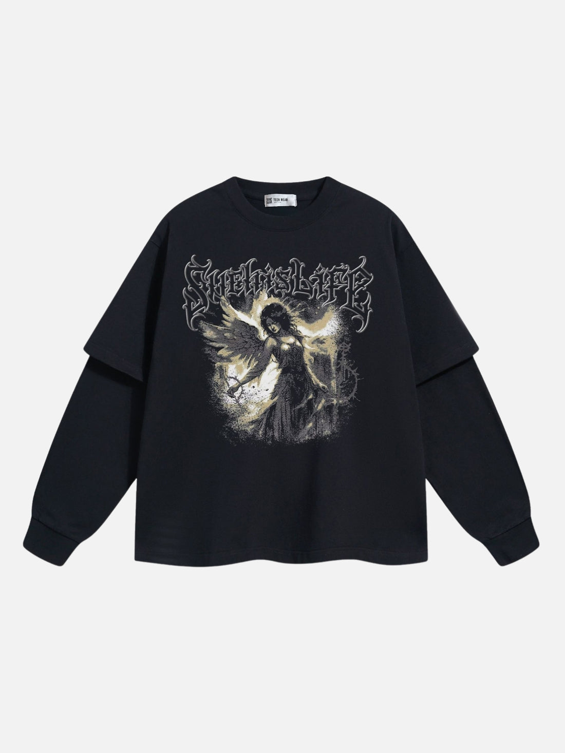 SHERIS LIFE - Oversized Print Long Sleeved T-Shirt Black | TEENWEAR.EU