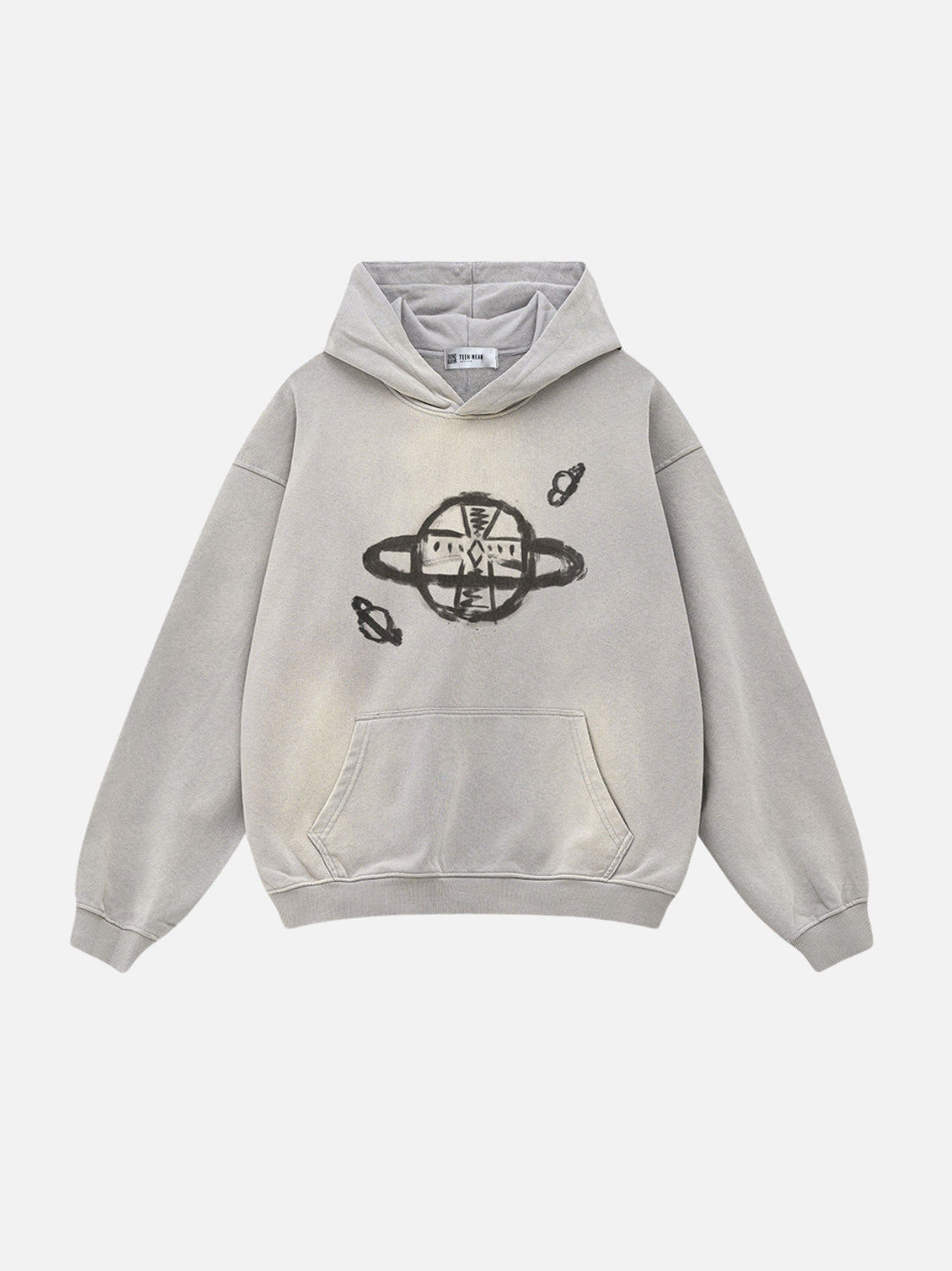 PLUTOS - Oversized Print Hoodie Black | TEENWEAR.EU