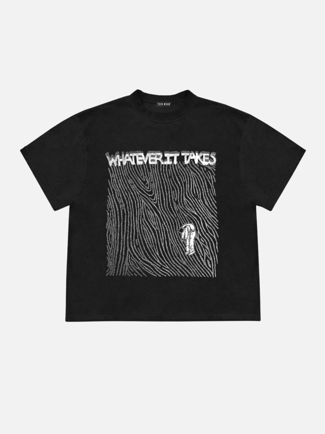 WHATEVER - Oversized Print T-Shirt Black | Teenwear.eu