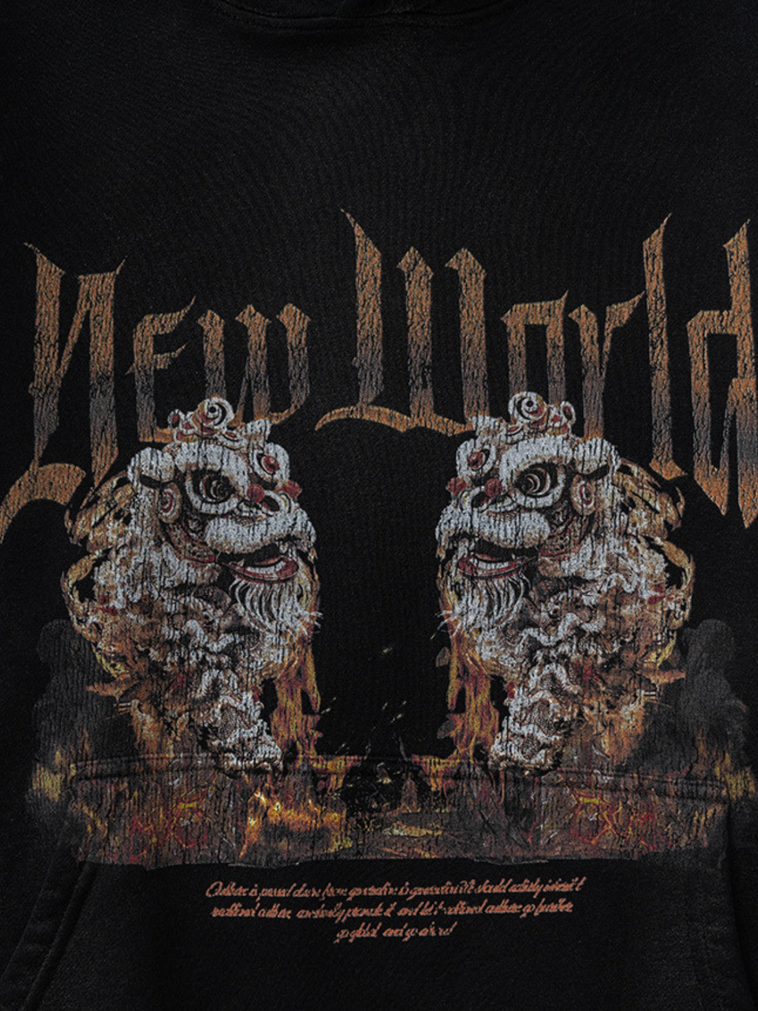 NEW WORLD - Oversized Print Hoodie Black | TEENWEAR.EU